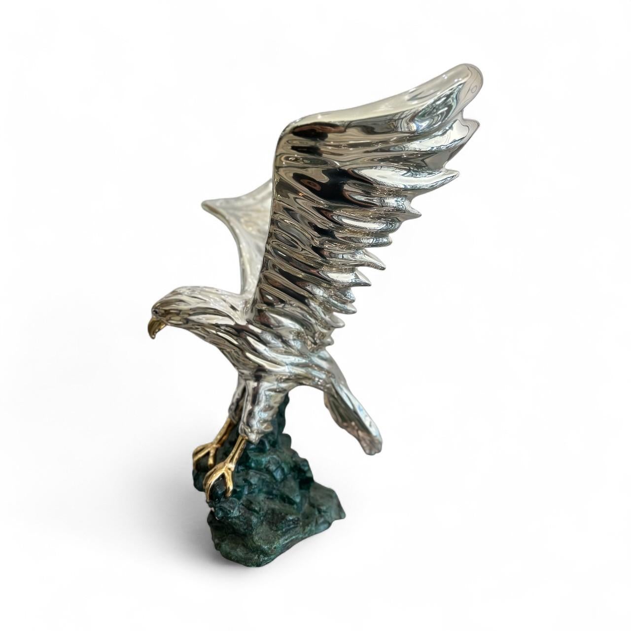D'Argenta Silver Eagle Statue - Taking Flight In New Condition For Sale In West Hollywood, CA