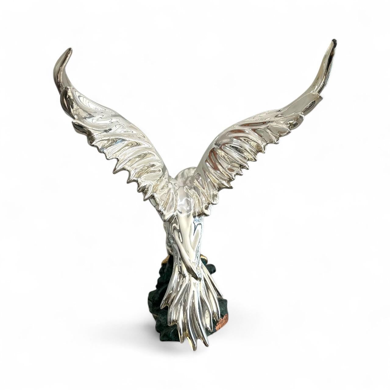 D'Argenta Silver Eagle Statue - Taking Flight For Sale 2