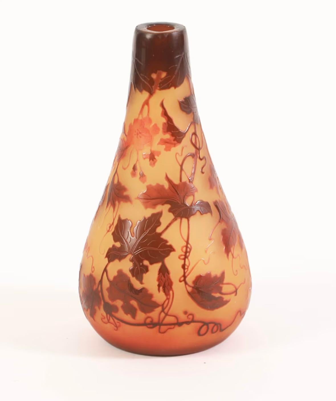 D'Argental  Abstract Sculpture - “French Cameo Glass Vase”