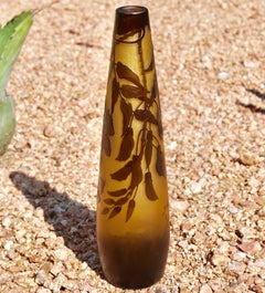 D’Argental Art Nouveau Cameo Hanging Flowers Vase