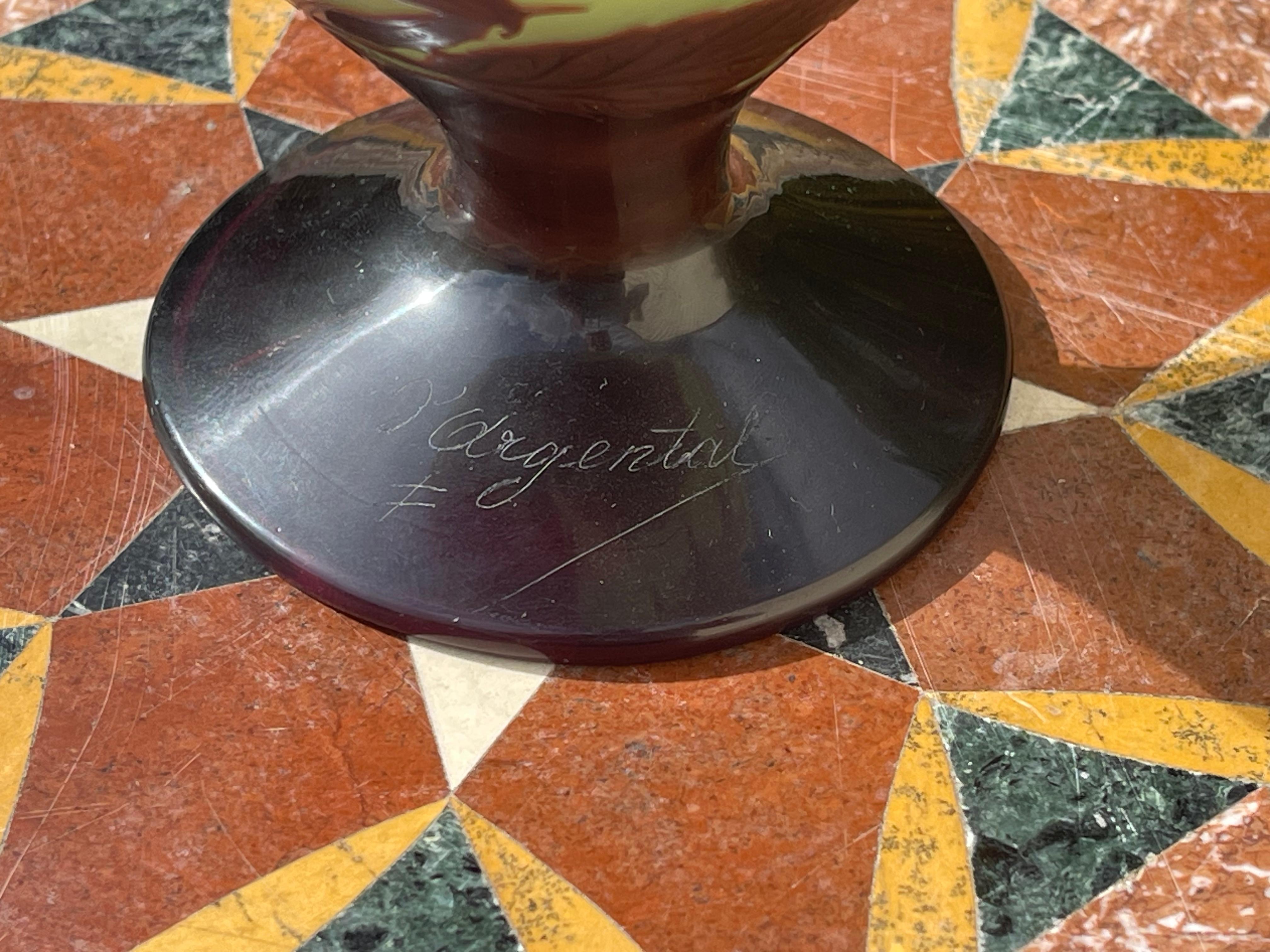 Art Nouveau D’ARGENTAL - Blackberry Vase / Cup - XXth For Sale