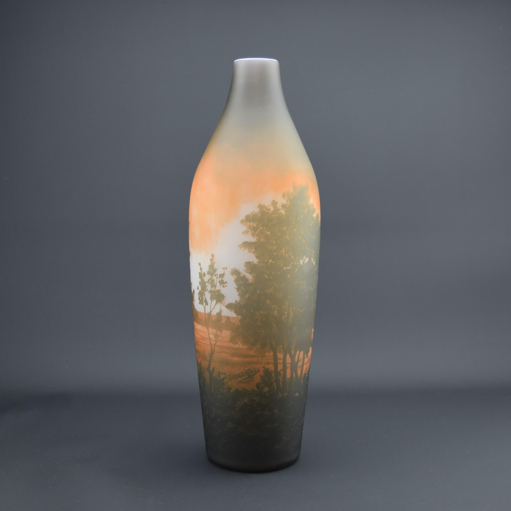 Jarrón pastor D'argental glass camafeo C1920 en Bueno estado para la venta en Devon, GB