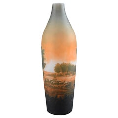 D'argental cameo glass shepherd vase C1920
