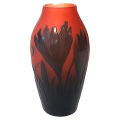 Vase d'Argental Crocus Cameo réalisé par Paul Nicolas pour St Louis