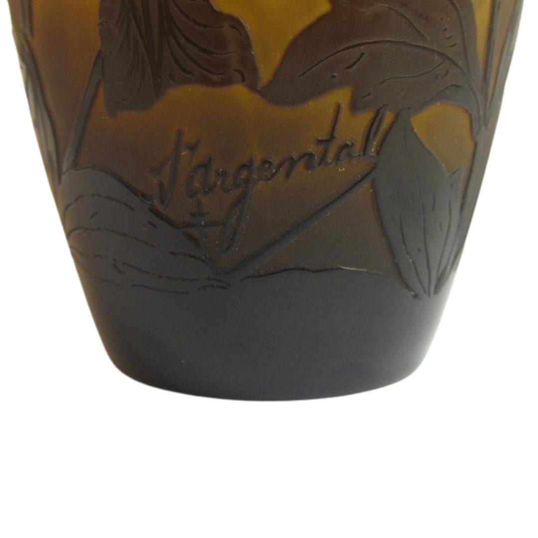 French D'Argental Glass Vase For Sale