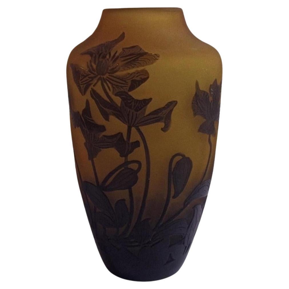 D'Argental Glass Vase For Sale