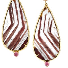 Daria de Koning Lodolite Quartz, Smokey Citrine, Pink Sunstone Earrings