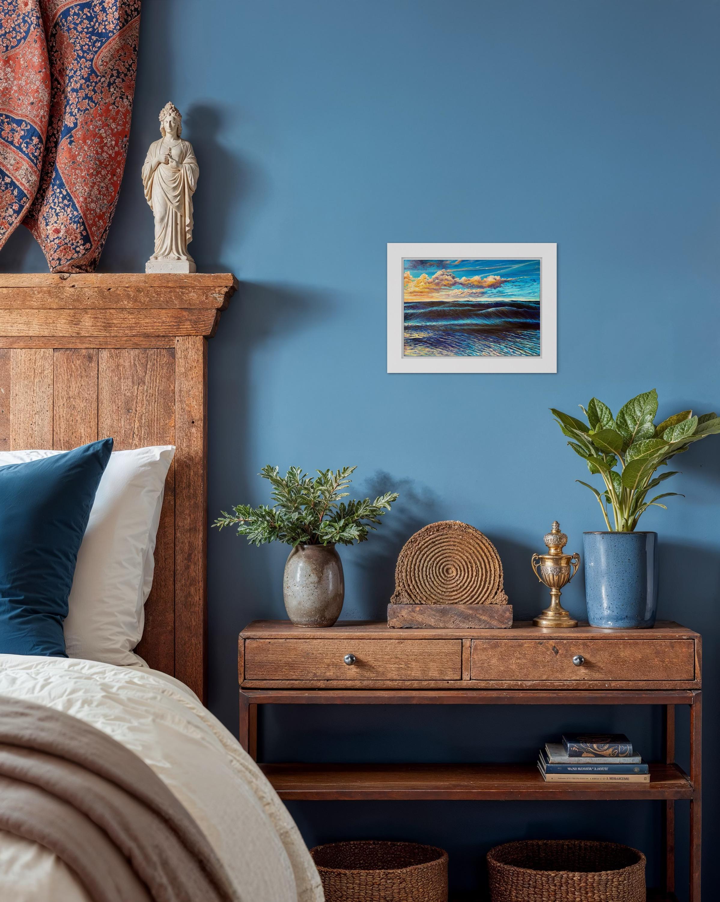 “Blue Horizons” — Hyperrealistic Seascape Acrylic Painting on Canvas For Sale 10