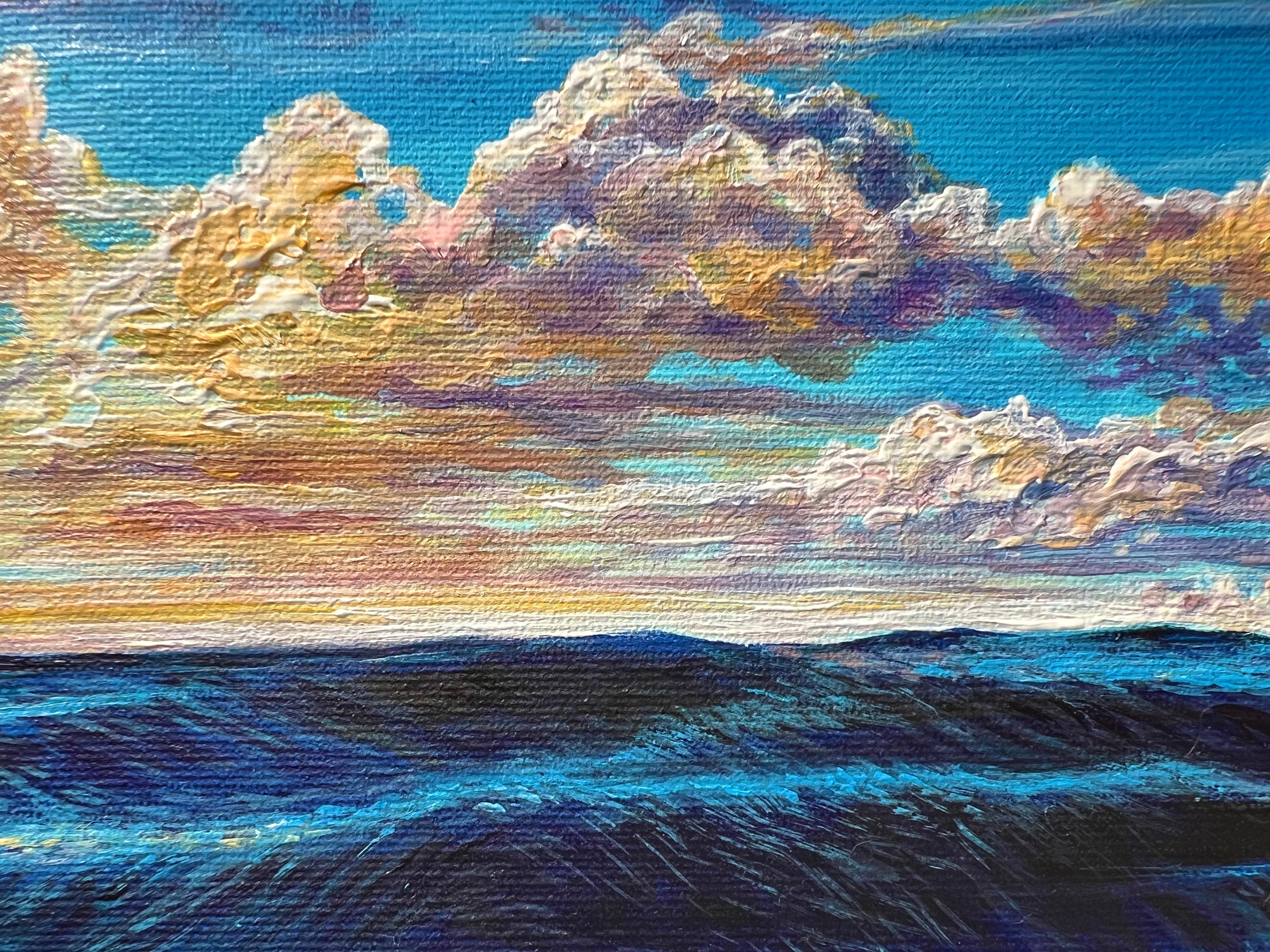 “Blue Horizons” — Hyperrealistic Seascape Acrylic Painting on Canvas For Sale 2