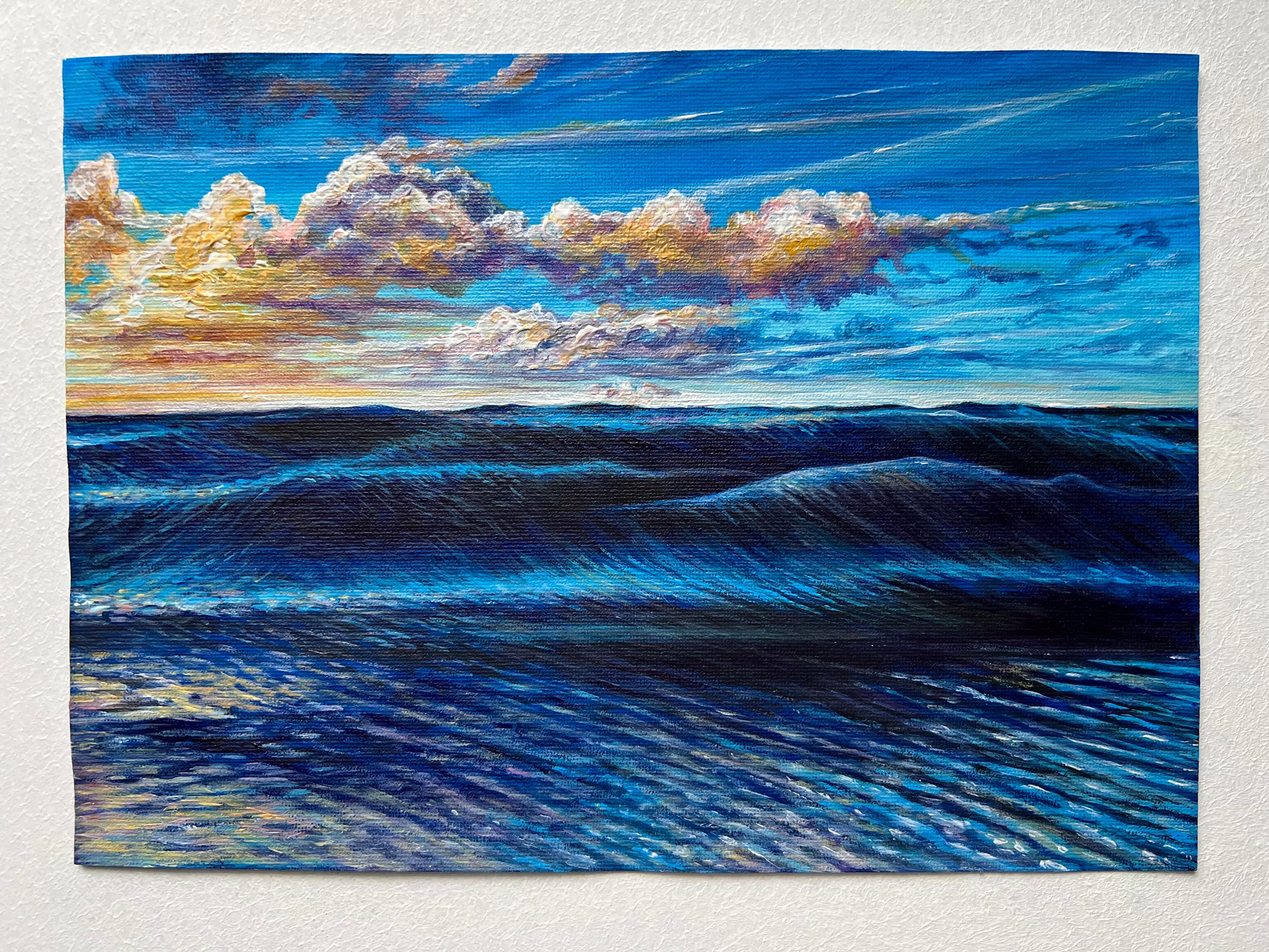 “Blue Horizons” — Hyperrealistic Seascape Acrylic Painting on Canvas For Sale 3