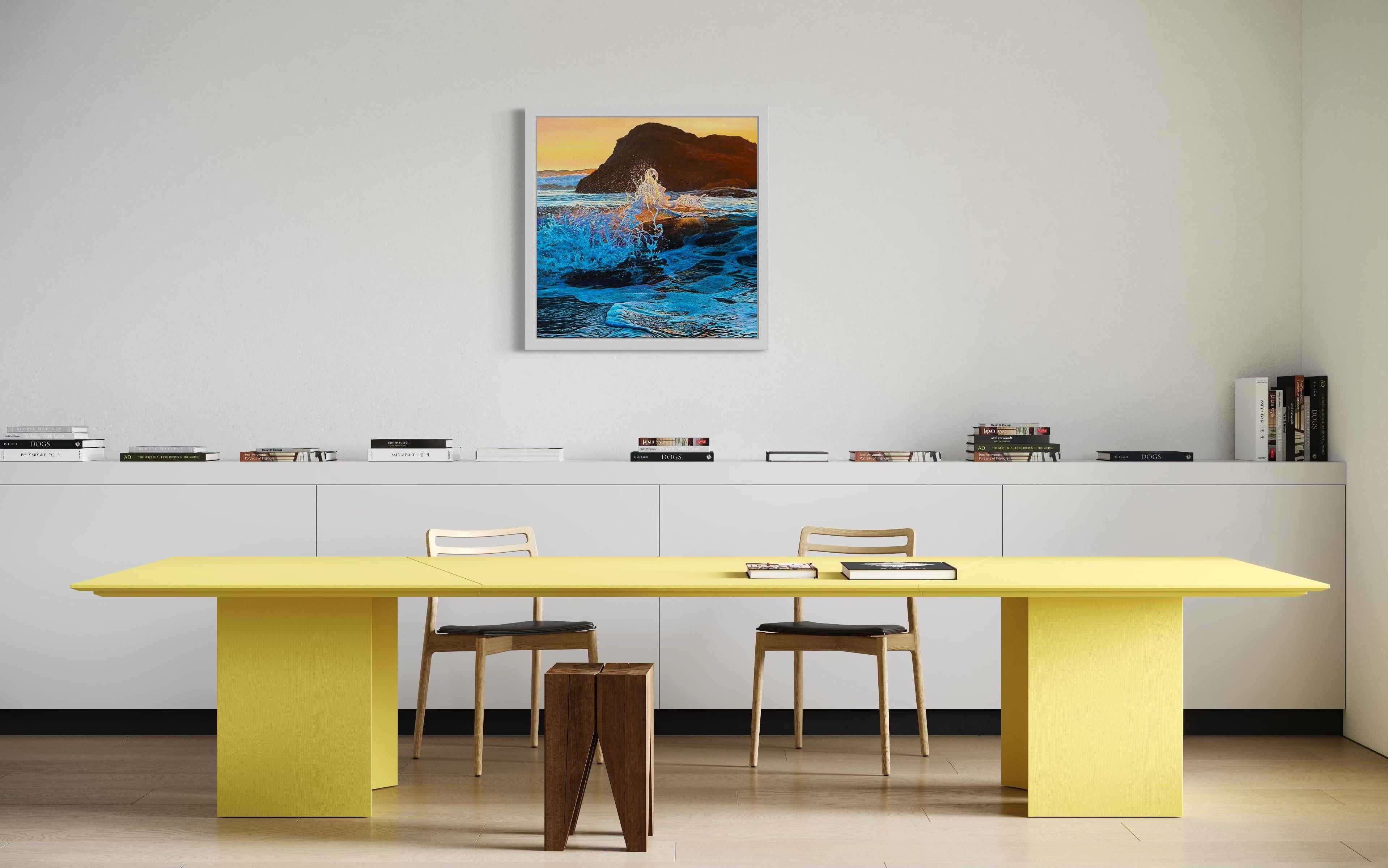 «Explosion of Feelings» – Hyperrealistic Seascape Oil Painting For Sale 8