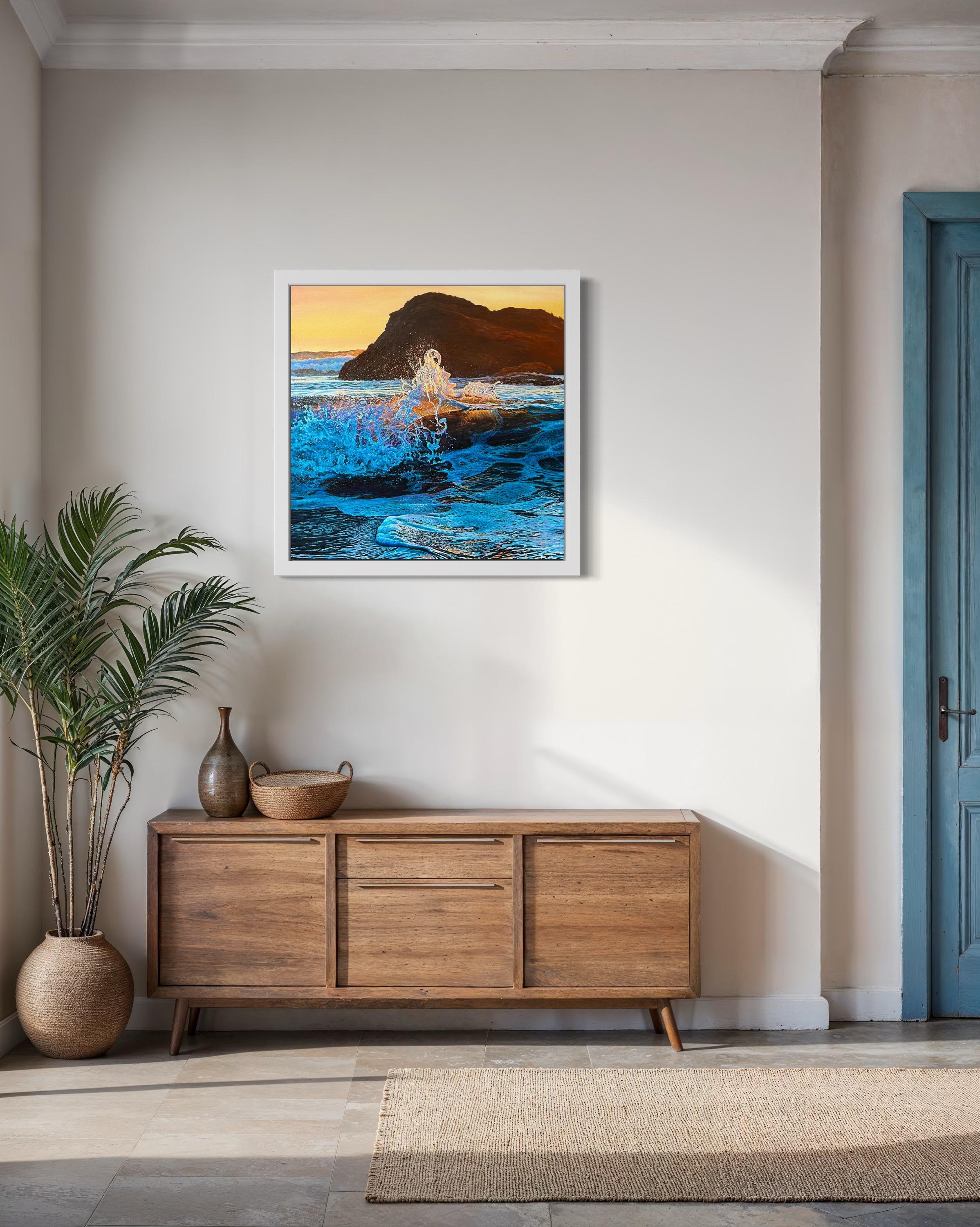 «Explosion of Feelings» – Hyperrealistic Seascape Oil Painting For Sale 10