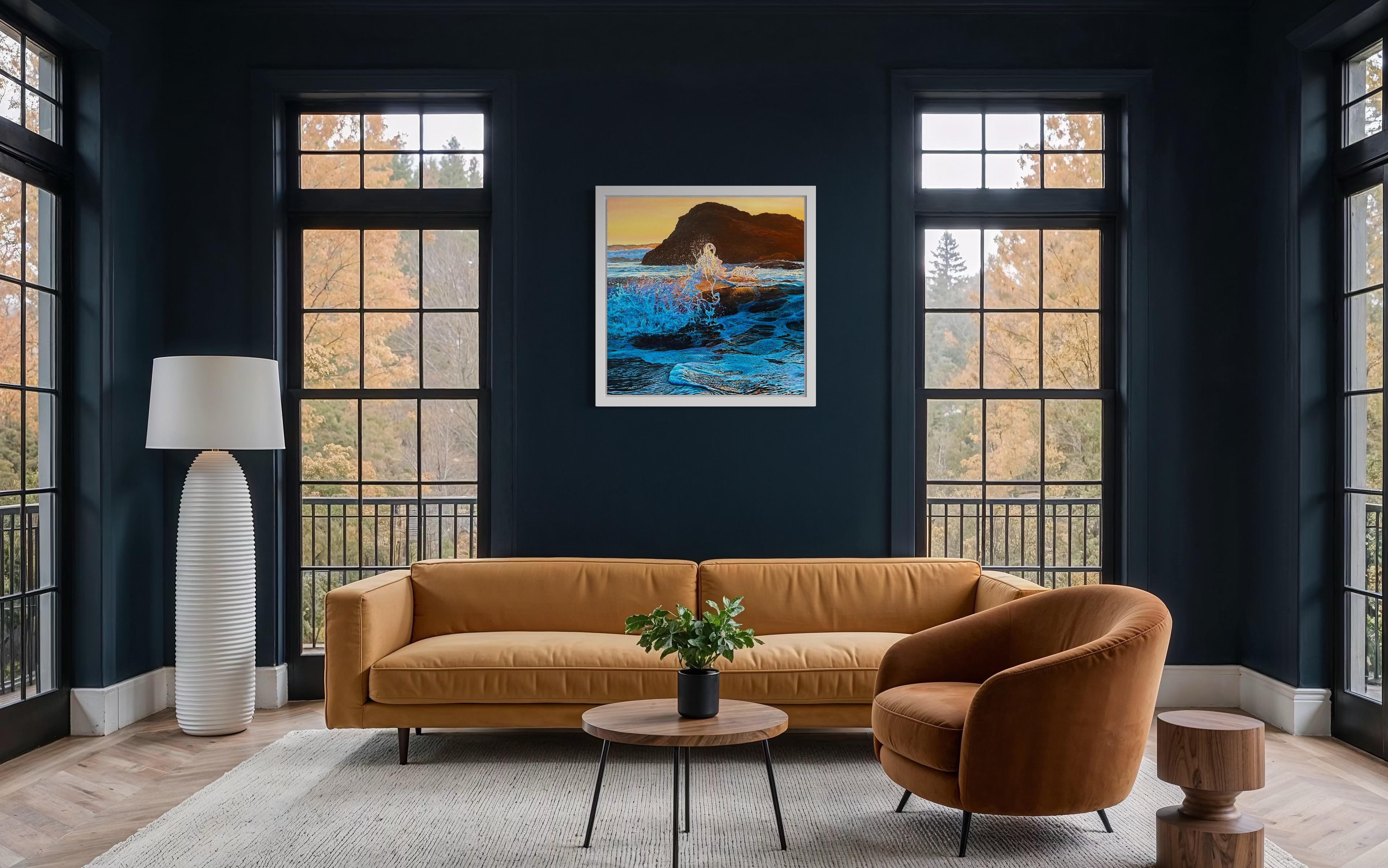 «Explosion of Feelings» – Hyperrealistic Seascape Oil Painting For Sale 11