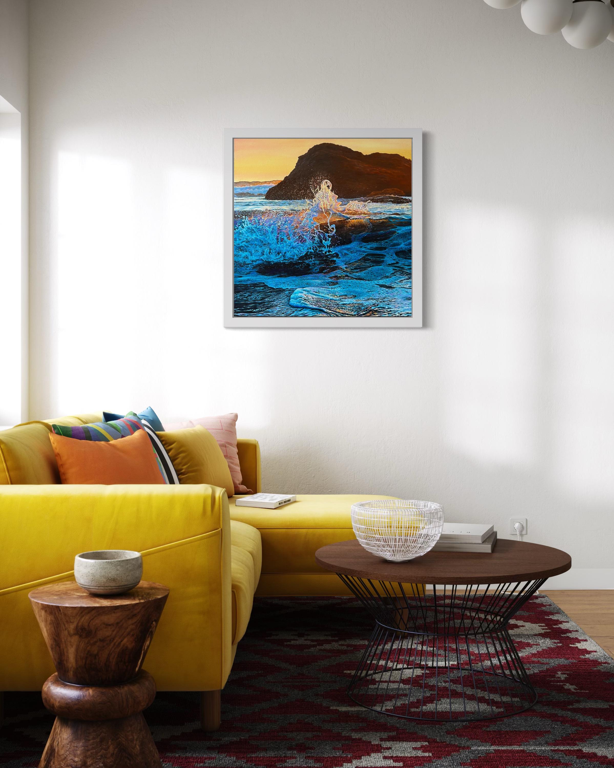 «Explosion of Feelings» – Hyperrealistic Seascape Oil Painting For Sale 12