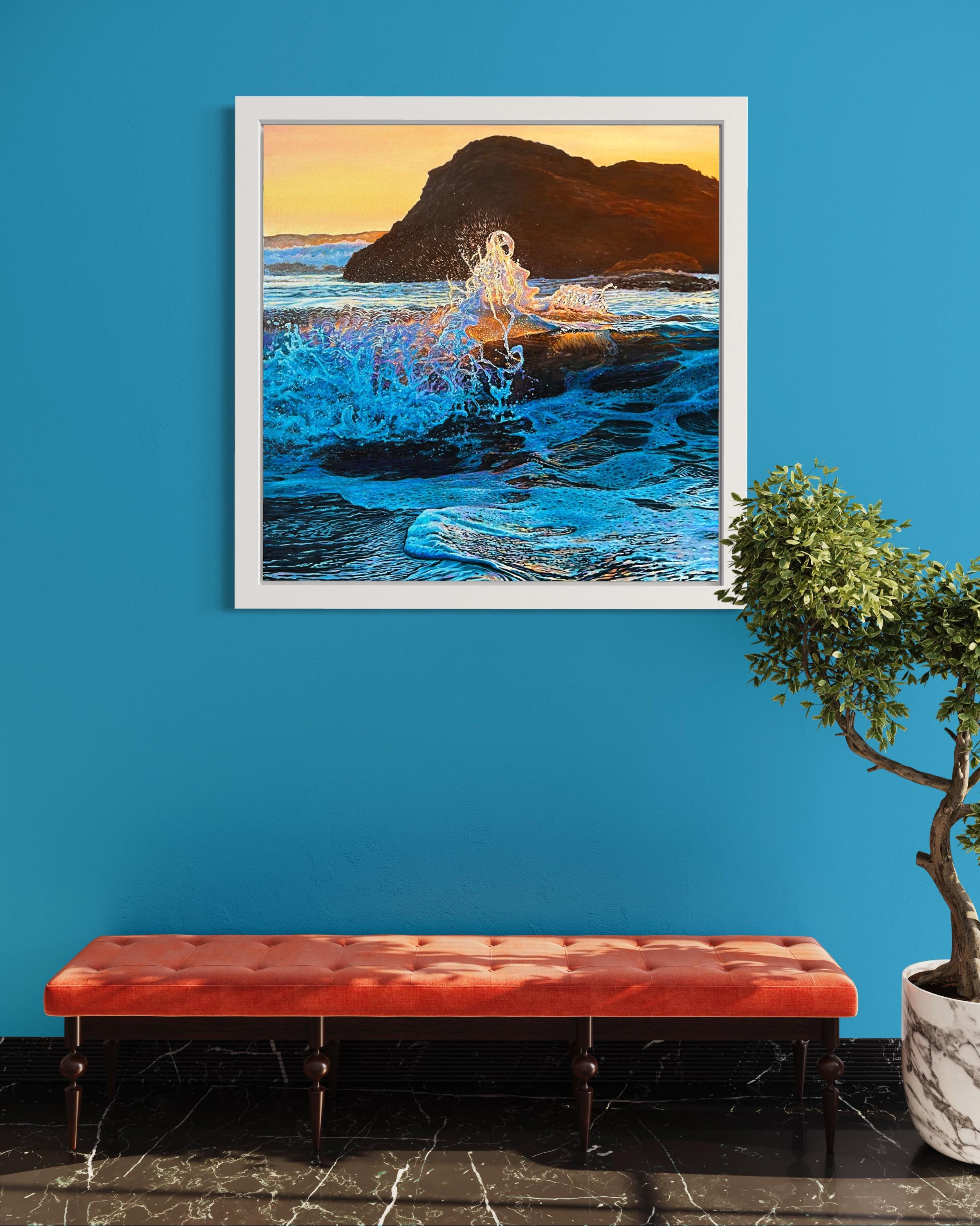 «Explosion of Feelings» – Hyperrealistic Seascape Oil Painting For Sale 6