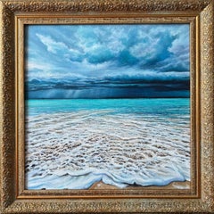 “Line of Stillness” — Contemporary Seascape Painting of Calm Ocean Horizon
