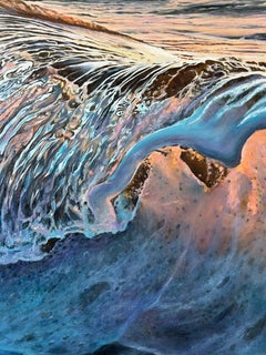 “Whisper of the Tides» — Hyperrealistic Oil Painting of Ocean Sunset and Waves