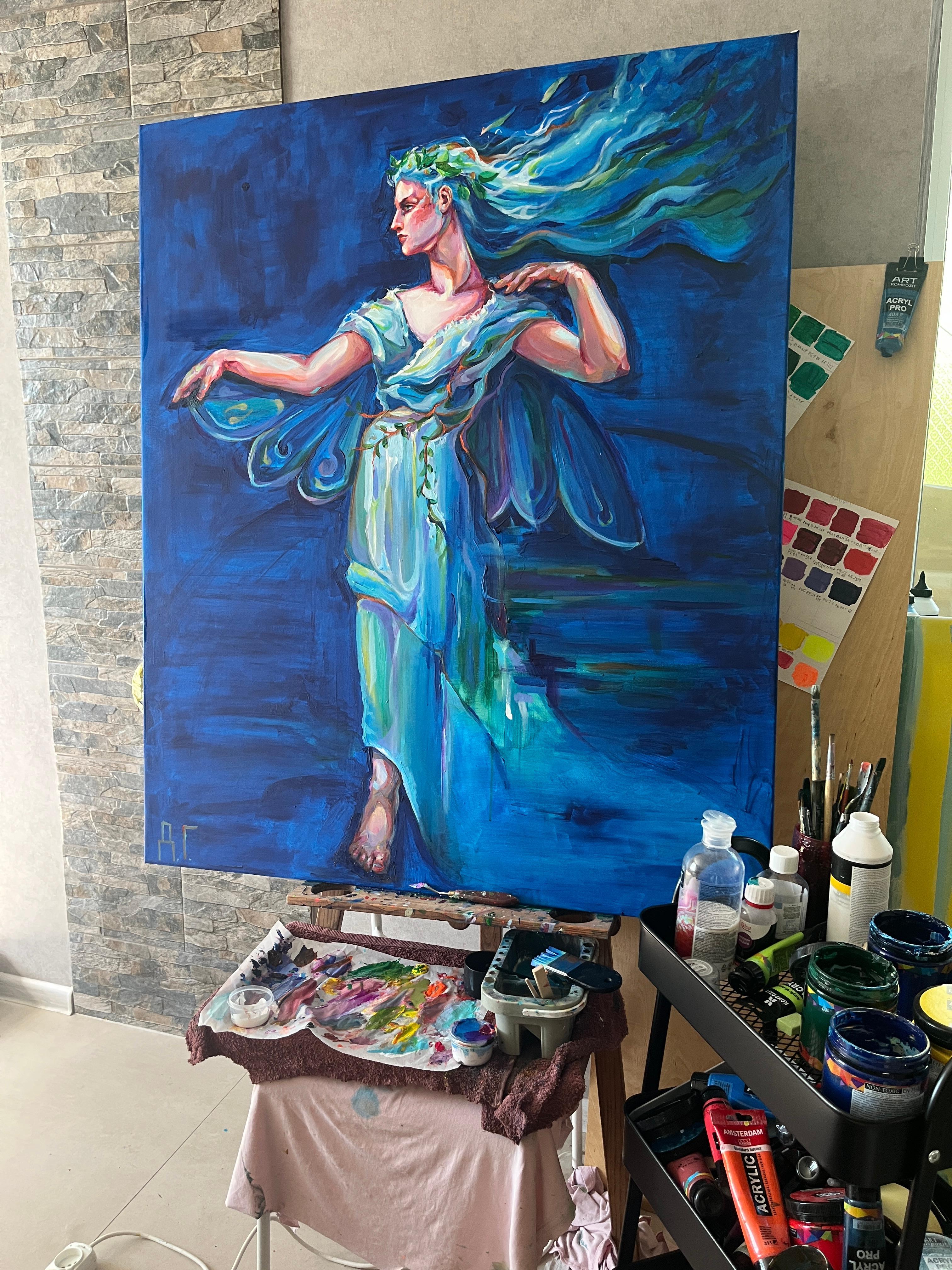 Der Tanz auf dem Mond – Painting von Daria Golovina