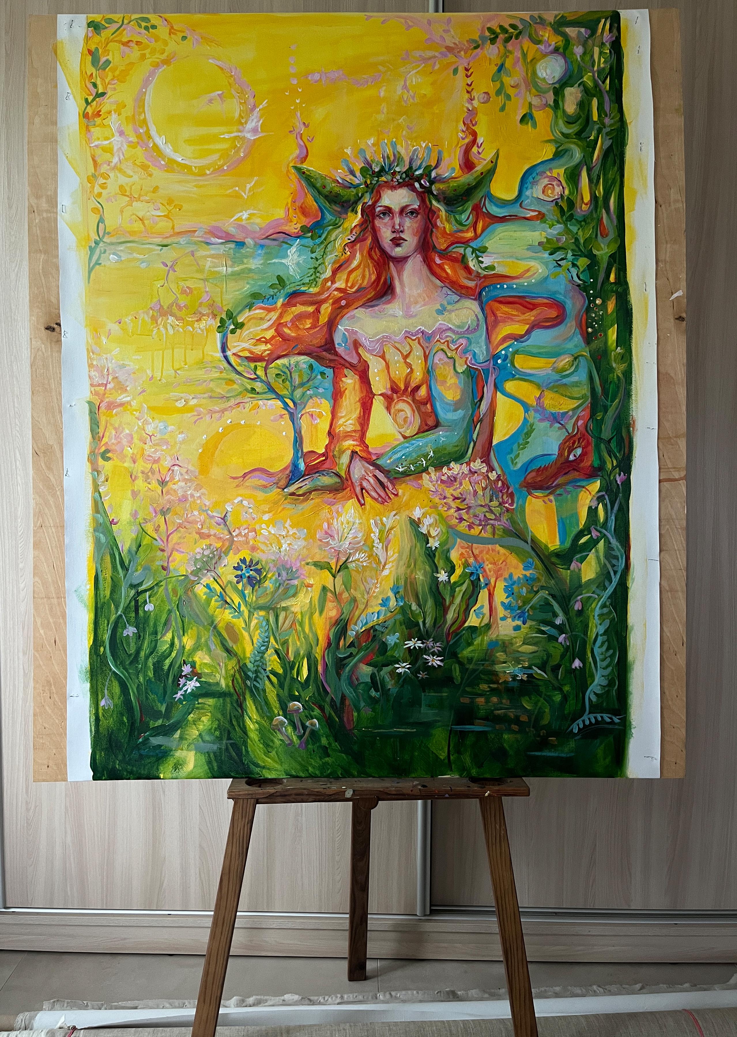 Jardin des chants divins - Painting de Daria Golovina