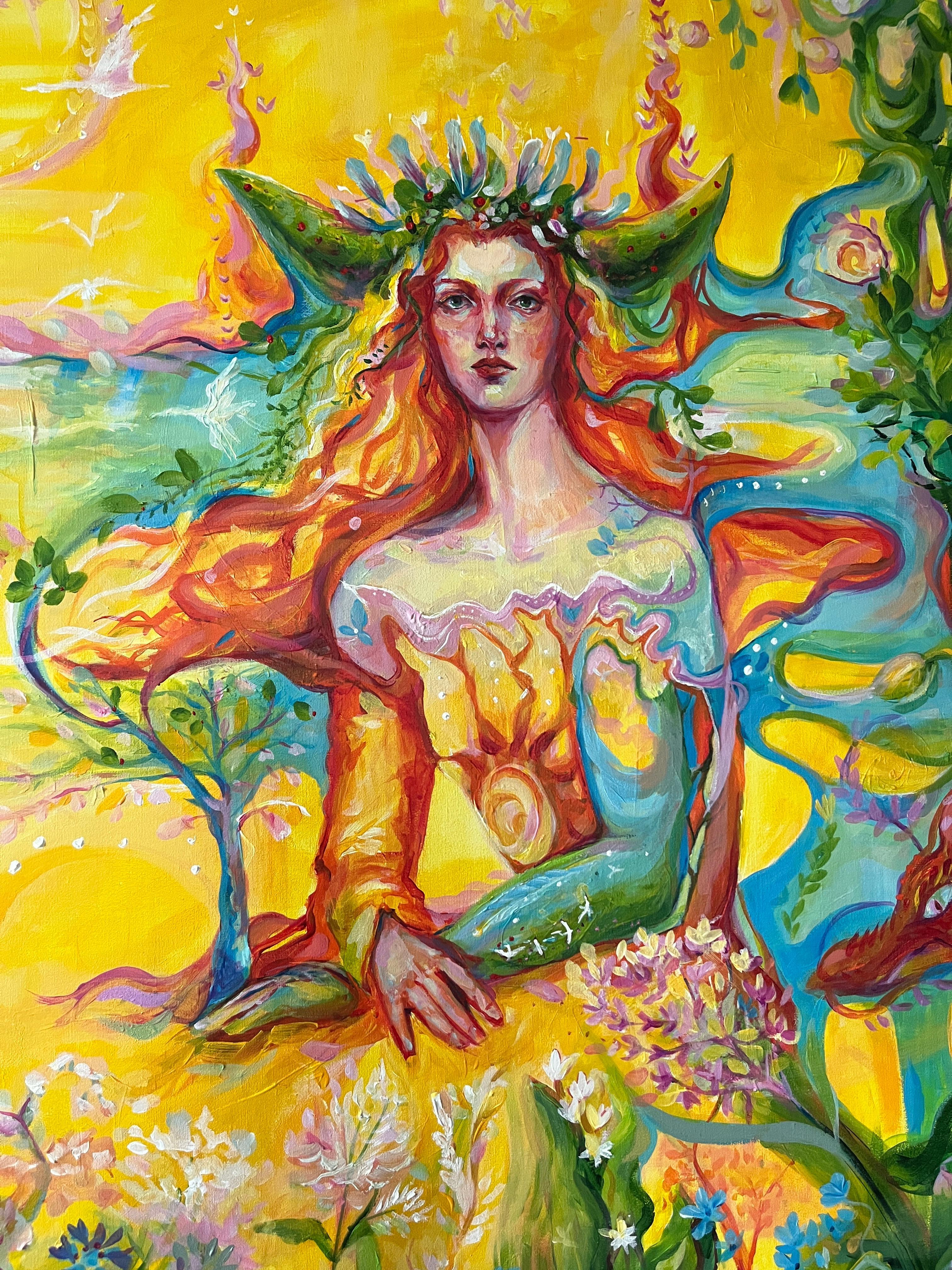 Jardin des chants divins - Impressionnisme Painting par Daria Golovina