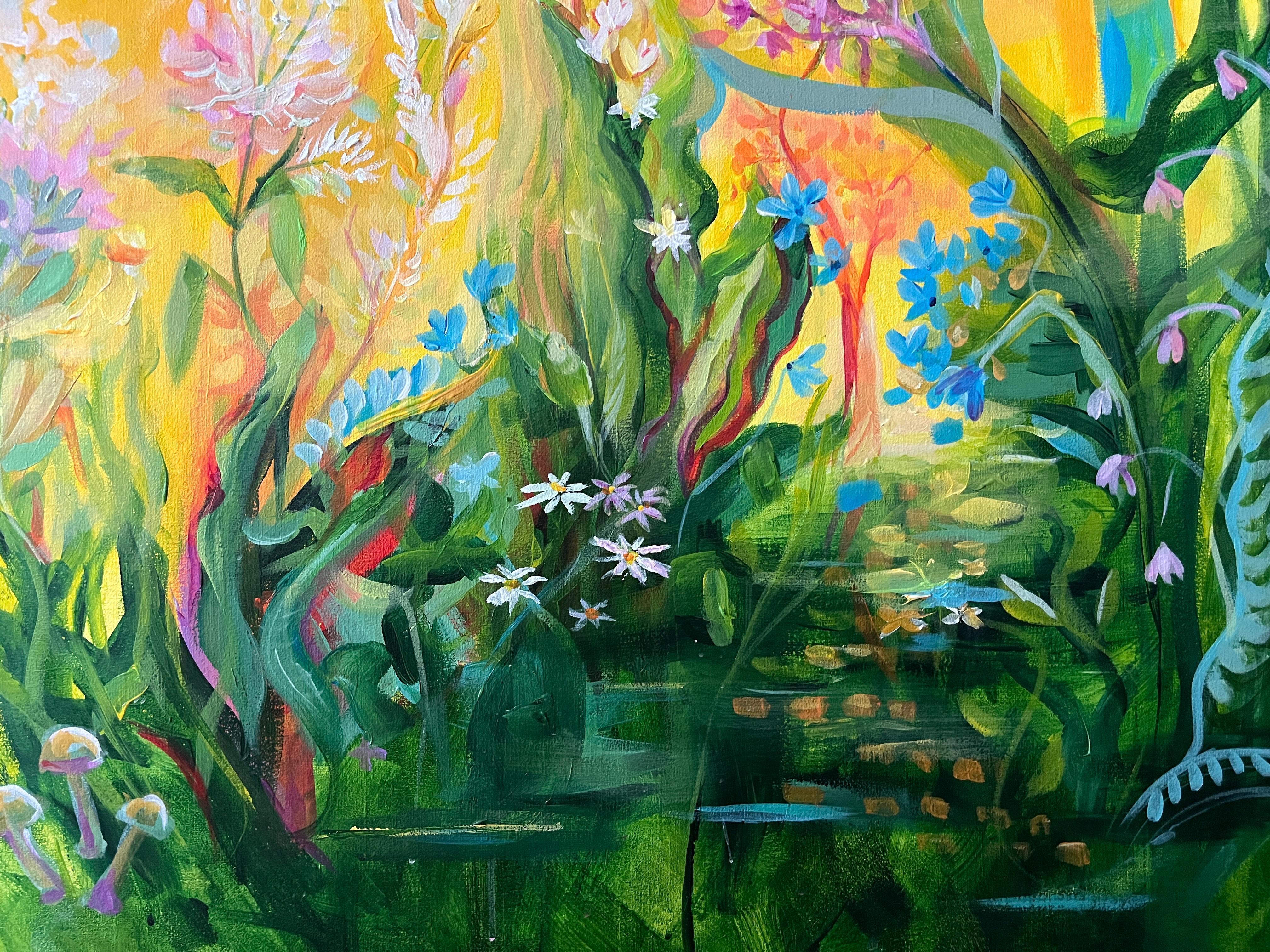 Jardin des chants divins - Marron Figurative Painting par Daria Golovina