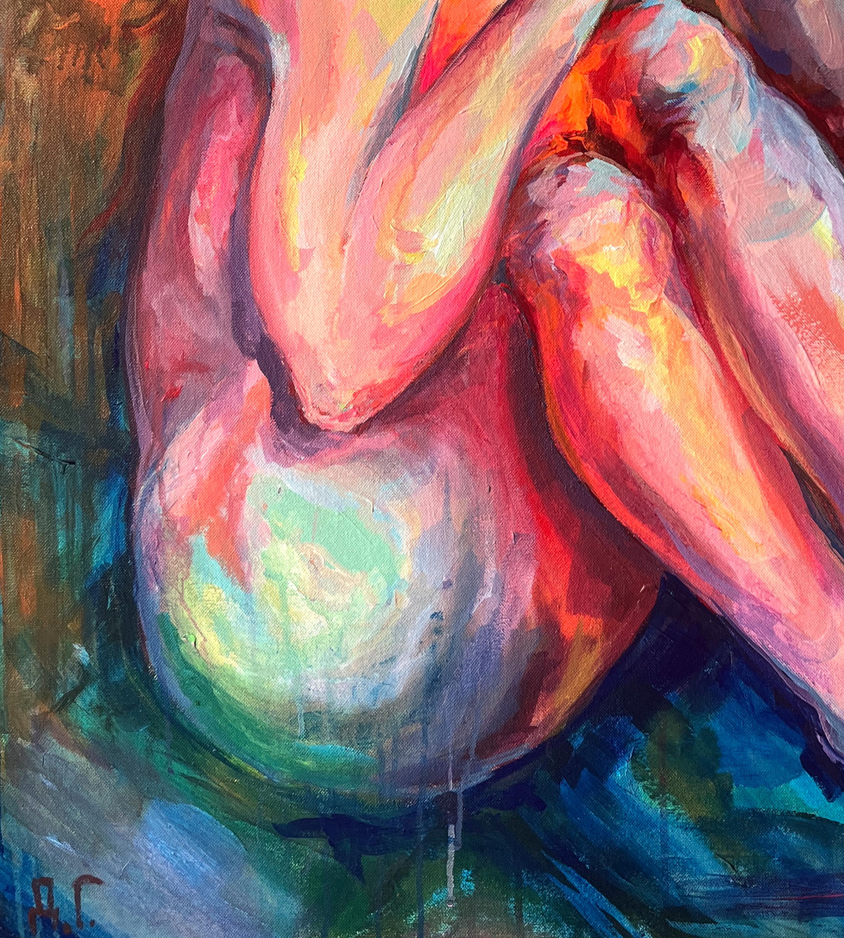 Cette pièce capture le moment qui précède le début du voyage, lorsque l'anticipation et l'incertitude s'entremêlent. La peur tient le corps immobile, l'ancrant dans l'hésitation, mais la voix de l'âme s'élève sans se décourager, tranquillement