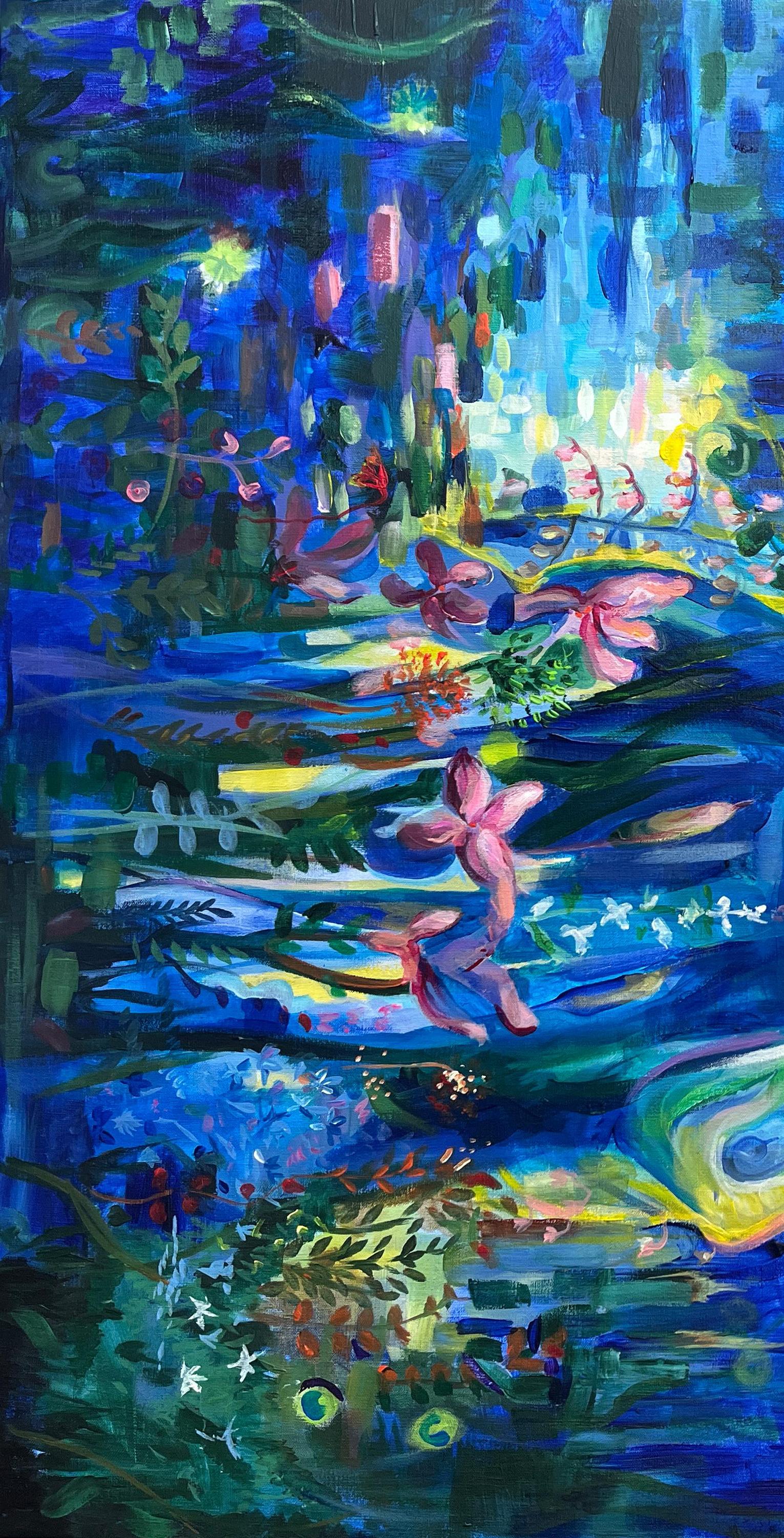 Was I In Your Dreams Too ? (Blau), Figurative Painting, von Daria Golovina