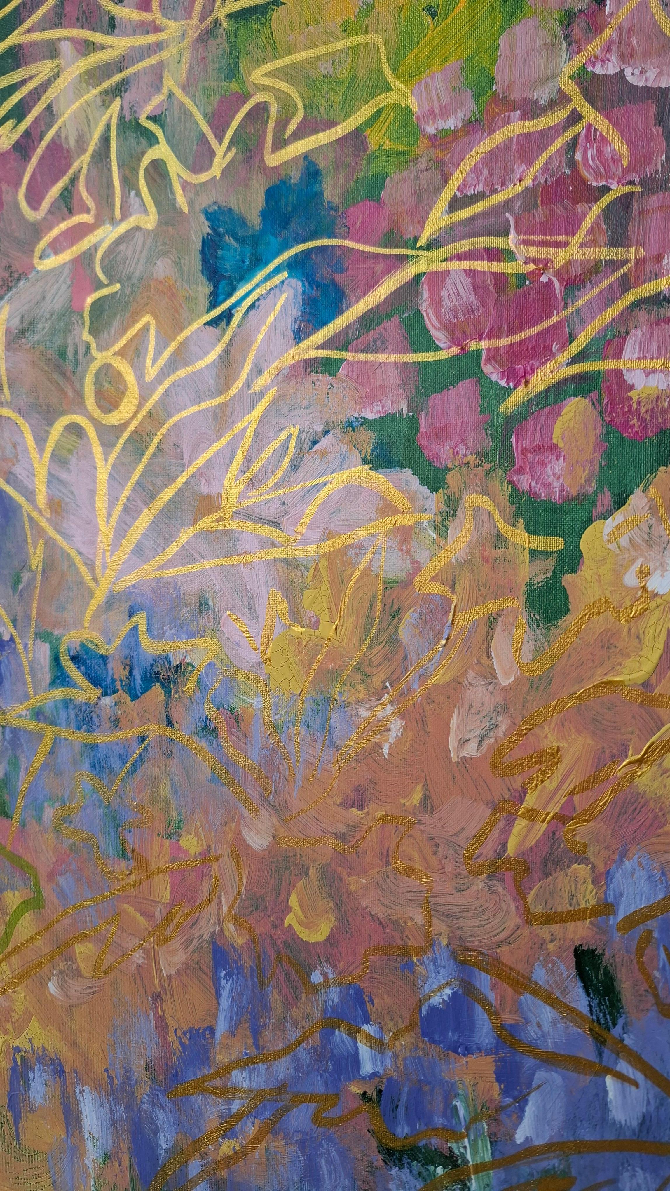 In diesem Kunstwerk geht es um innere Freiheit - die stille, kraftvolle Art. Die Art, die es dir erlaubt, dich wild zu entfalten, ohne dass du eine Erlaubnis brauchst. Die Blumen stehen hier sowohl für Zartheit als auch für Stärke. Die kühnen