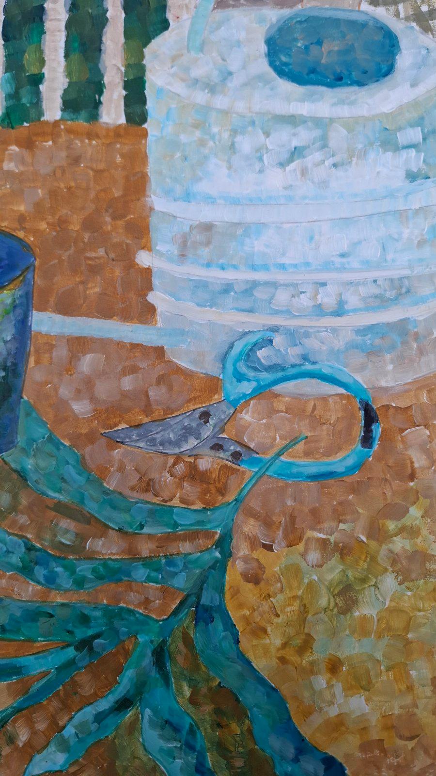 L'éclat du jardin : La beauté de l'instant en mille points - Impressionnisme Painting par Daria Habich