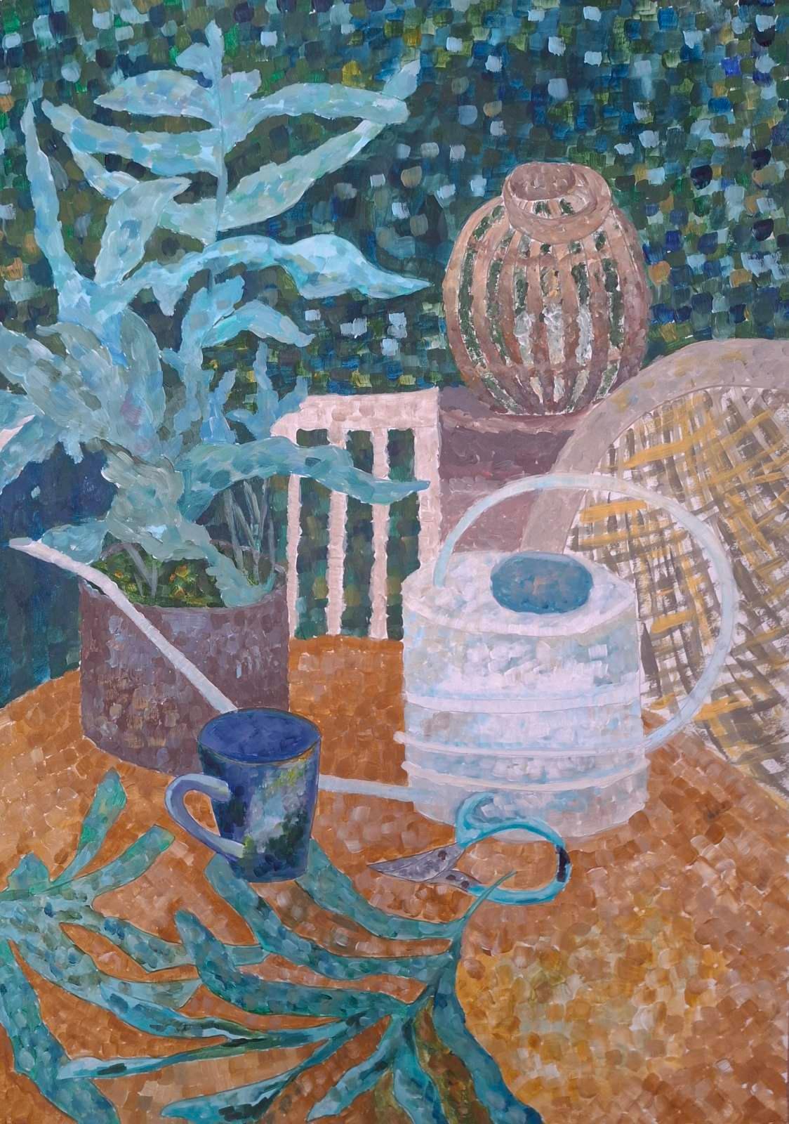 Abstract Painting Daria Habich - L'éclat du jardin : La beauté de l'instant en mille points