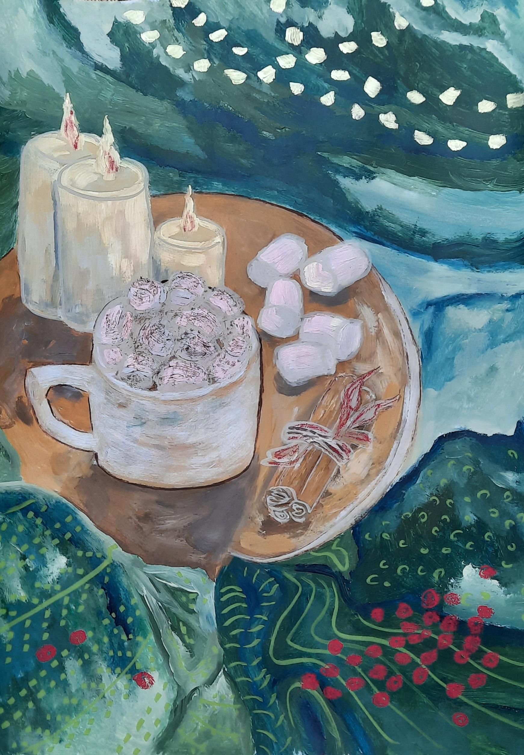 Still-Life Painting Daria Habich - La chaleur de l'appartenance