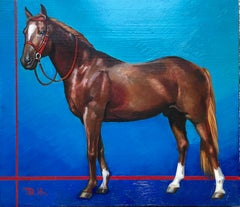 To my darling for memory - a horse on a turquoise blue background