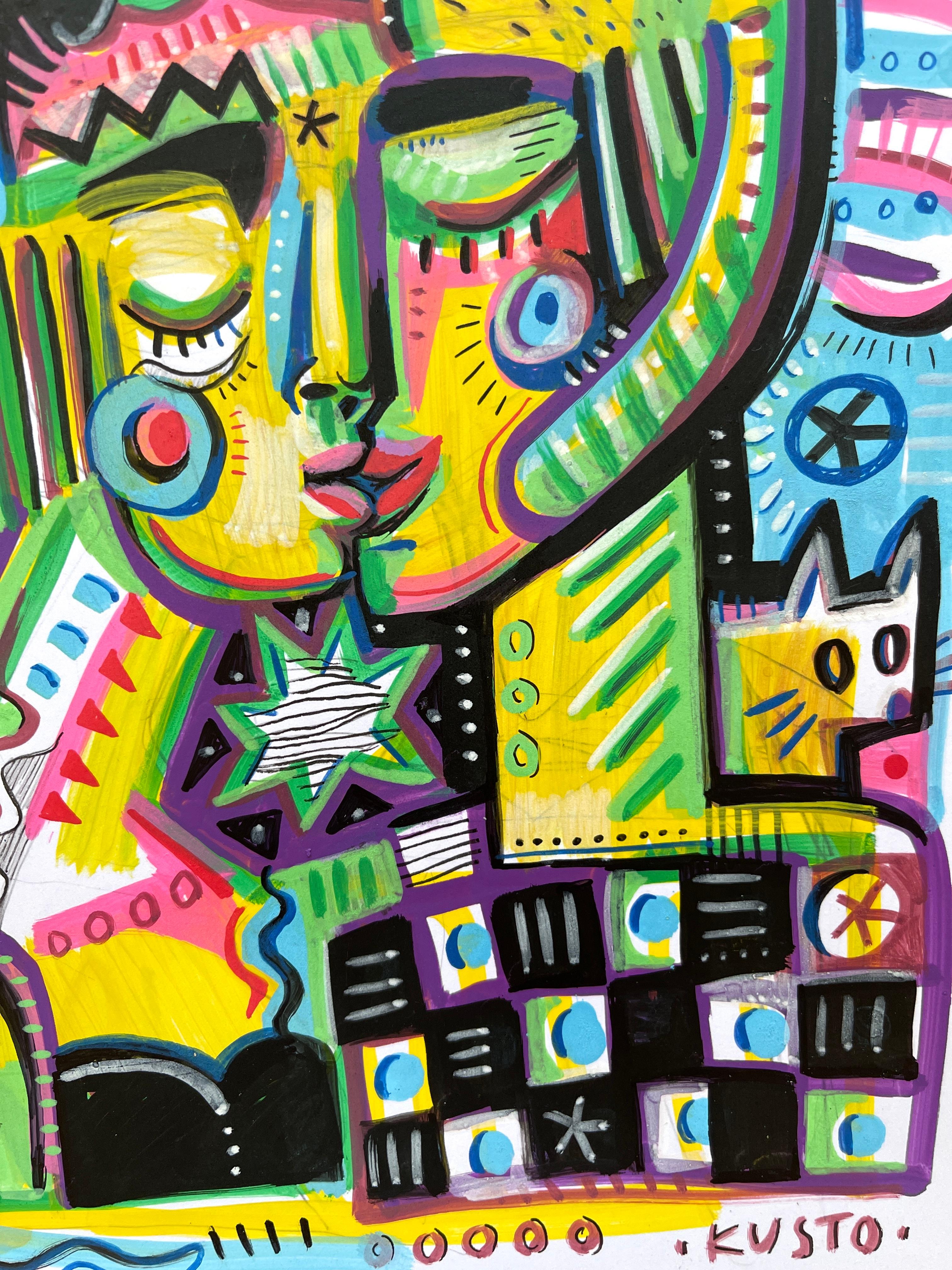 Original painting by Daria Kusto. 
Acrylic markers on paper.
The magic flow reality...
The painting will be shipped directly from Thailand – safely and promptly.