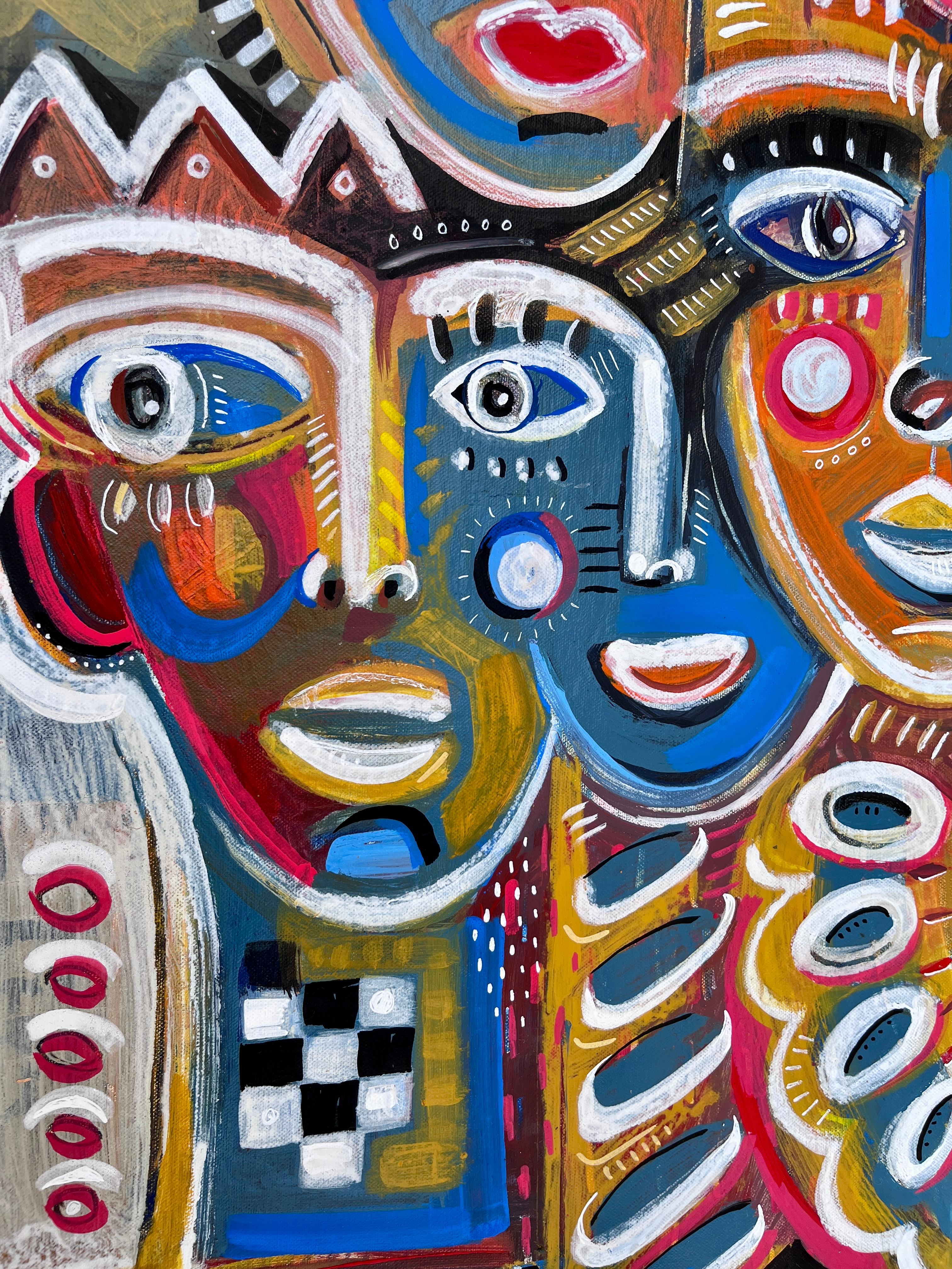 UN GRANELLO DI COSCIENZA - Figurative Painting Nero di Daria Kusto
