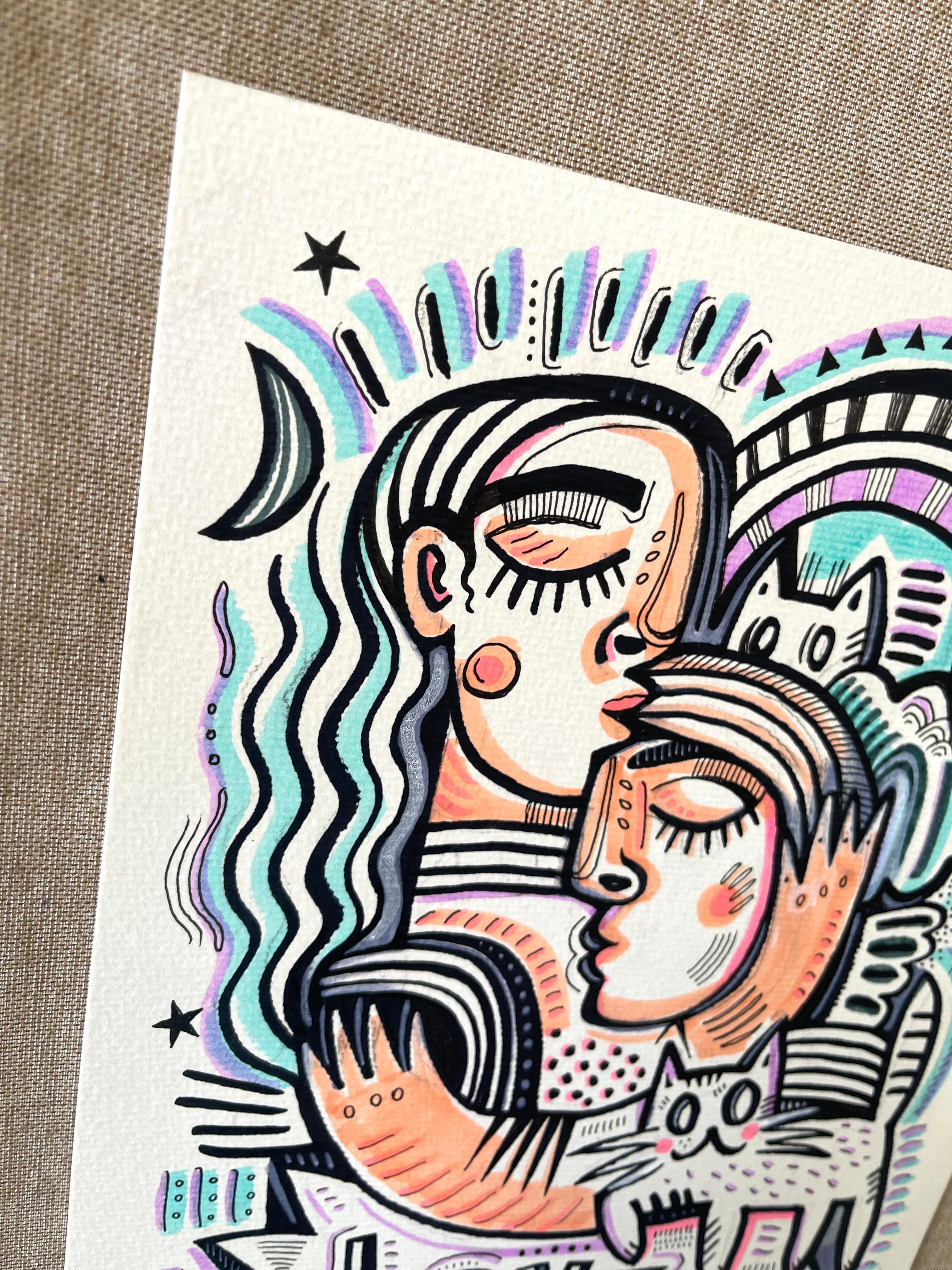 EINE WELT DER LIEBE (Pop-Art), Art, von Daria Kusto