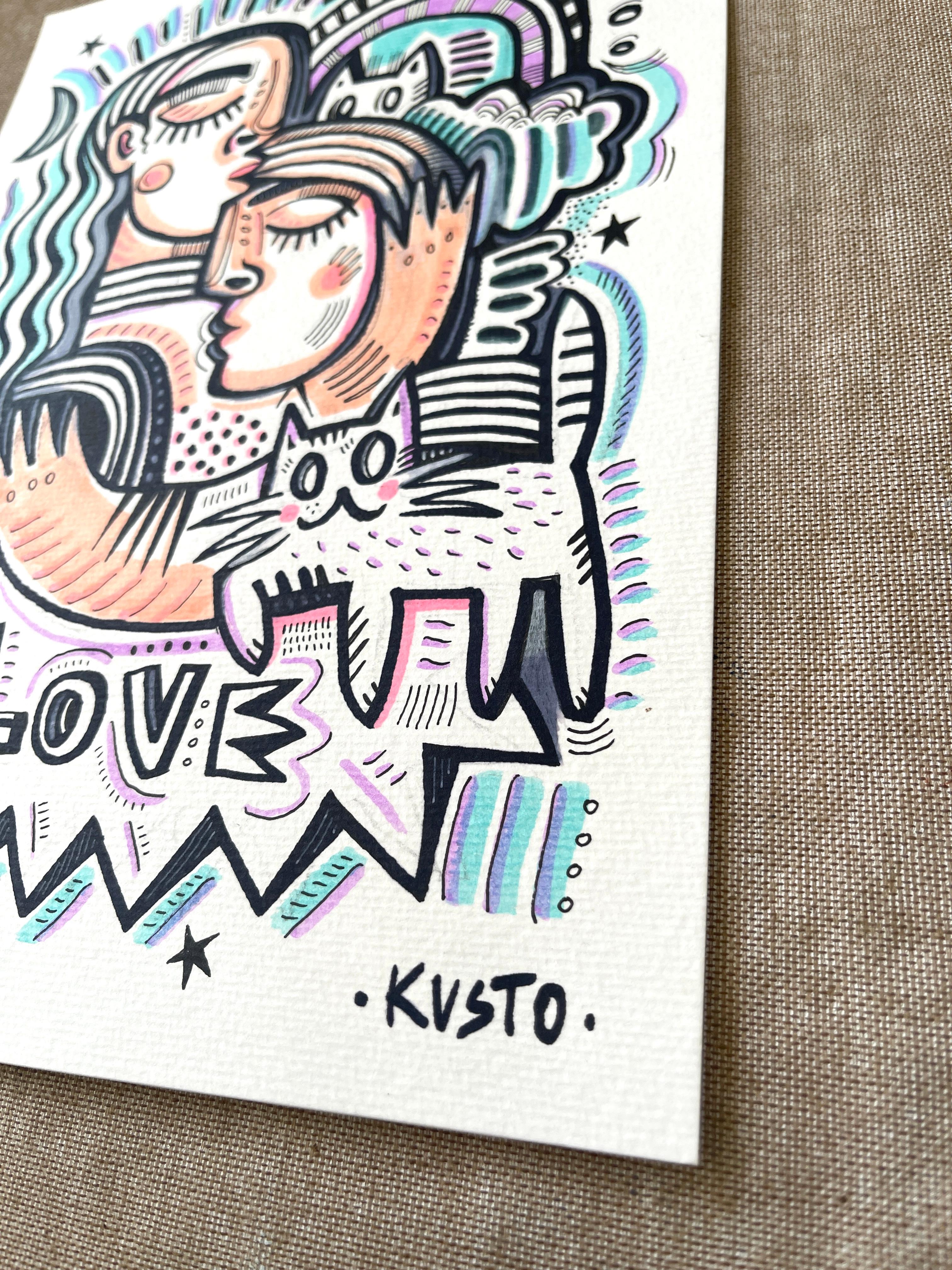 EINE WELT DER LIEBE (Grau), Portrait, von Daria Kusto