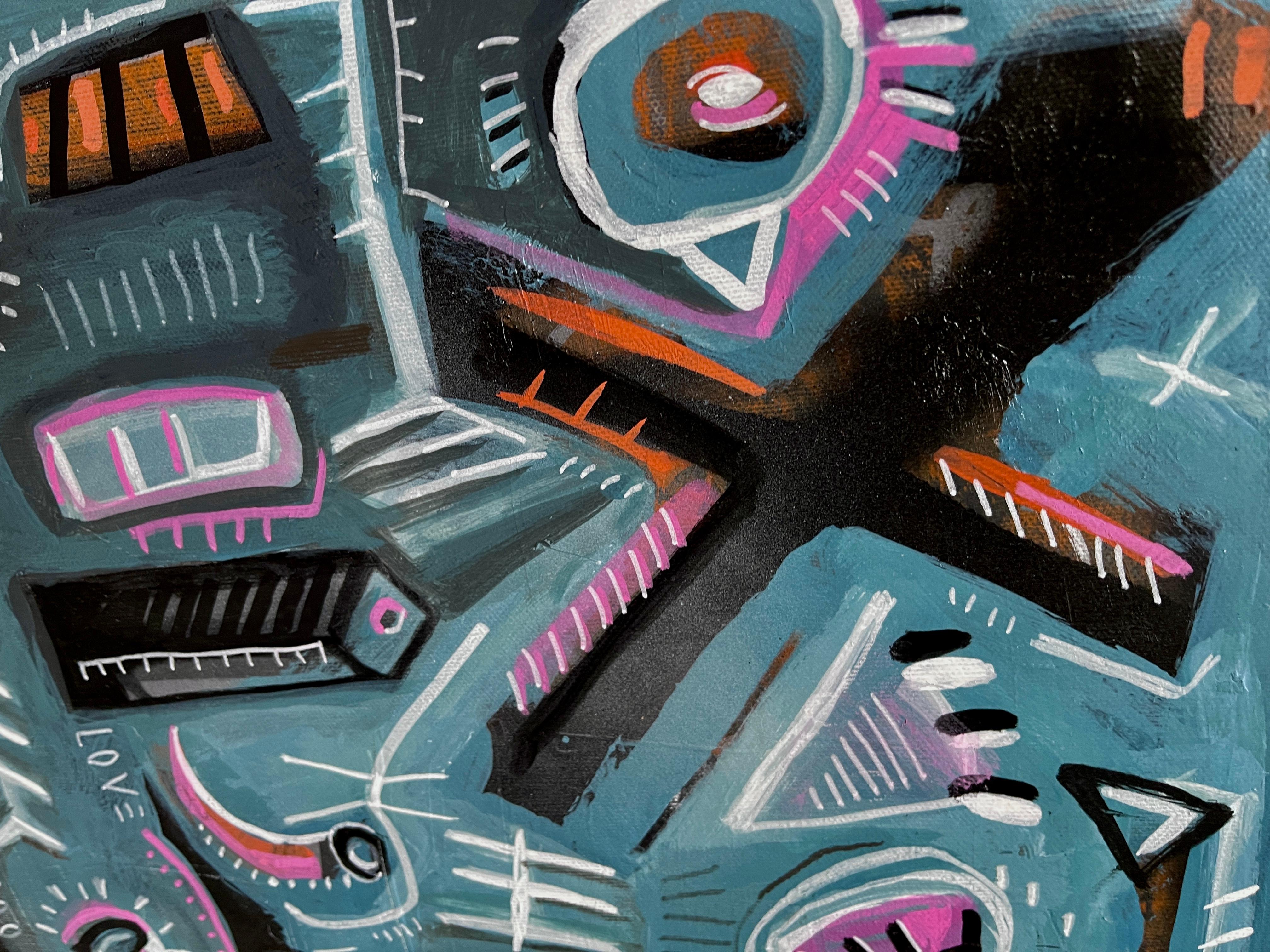 ABSTRACT ADVENTURE - Gray Figurative Painting by Daria Kusto