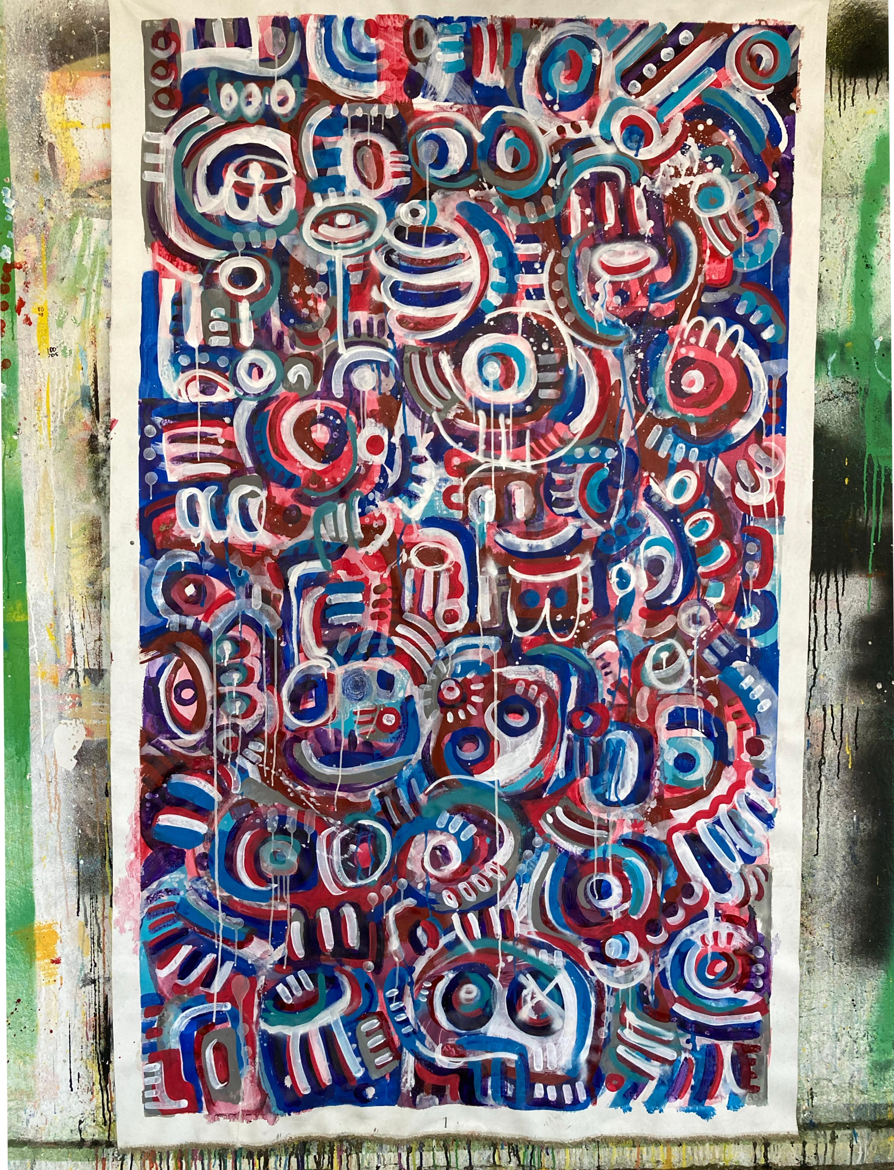 ABSTRACT BODIES - Purple Abstract Painting by Daria Kusto