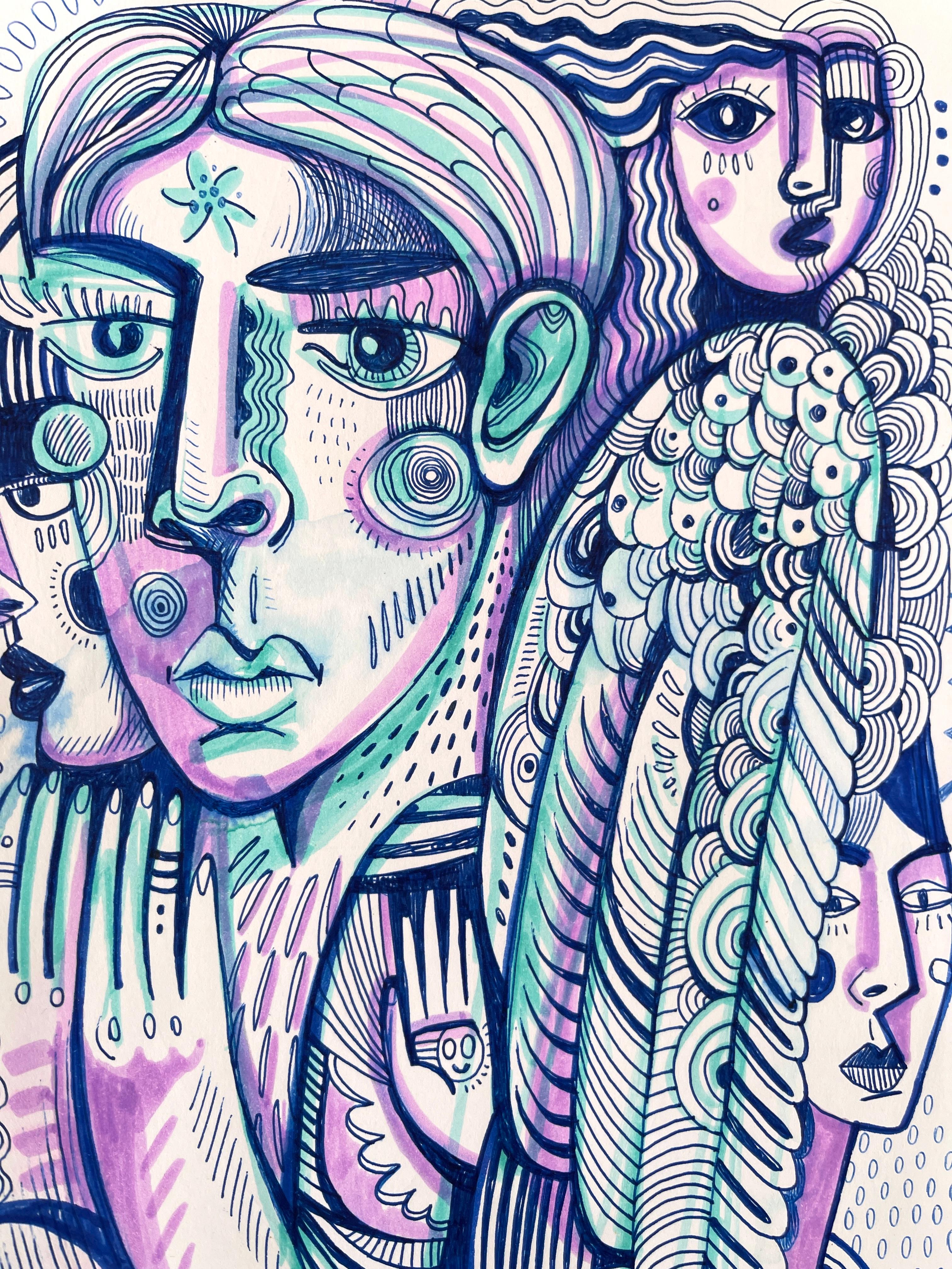 Originalkunstwerk von Daria Kusto.
Tinte  auf Papier.
Die magische Flussrealität...
Versand aus Spanien, sicher und schnell.