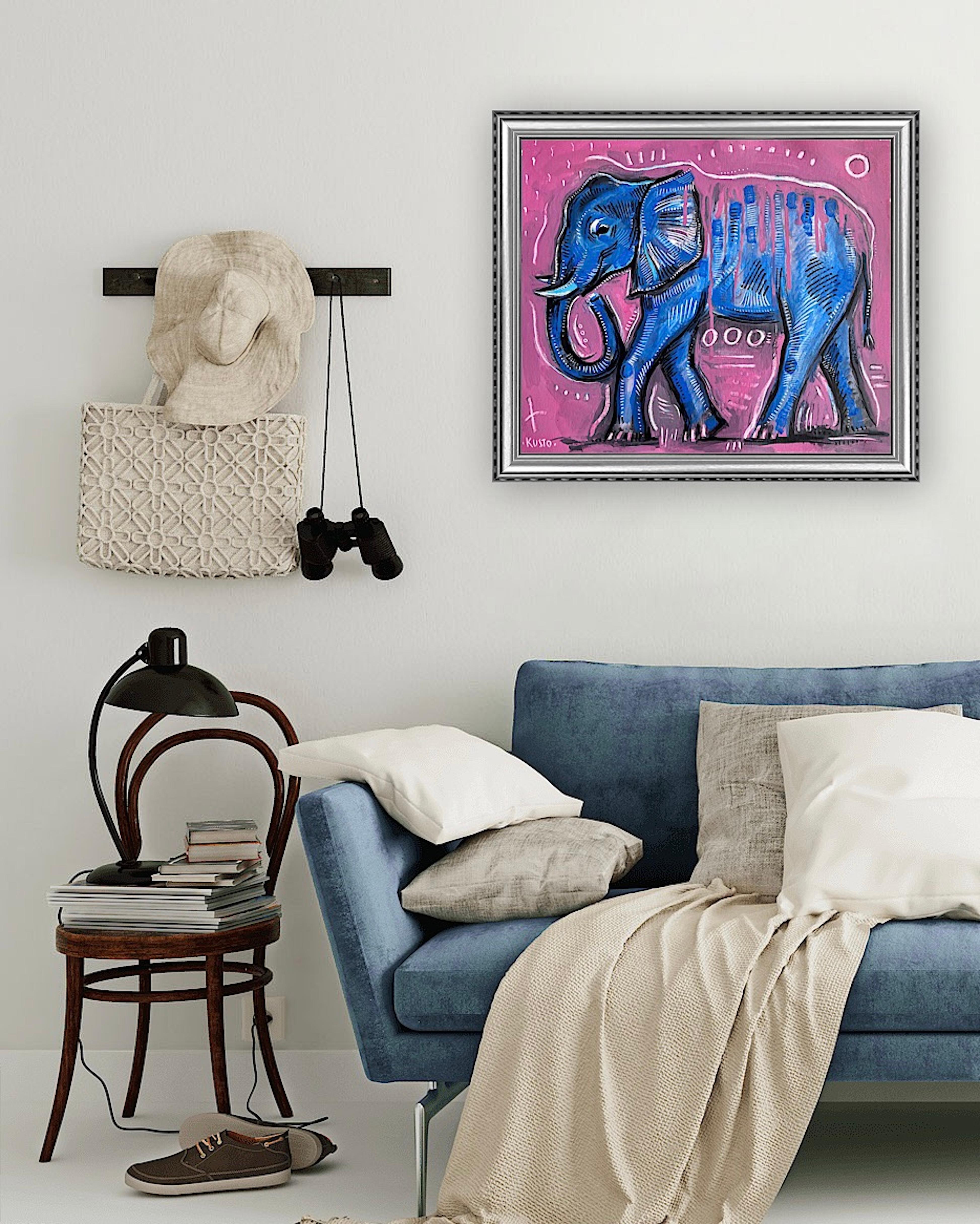 ELEFANTE BLU - Painting di Daria Kusto