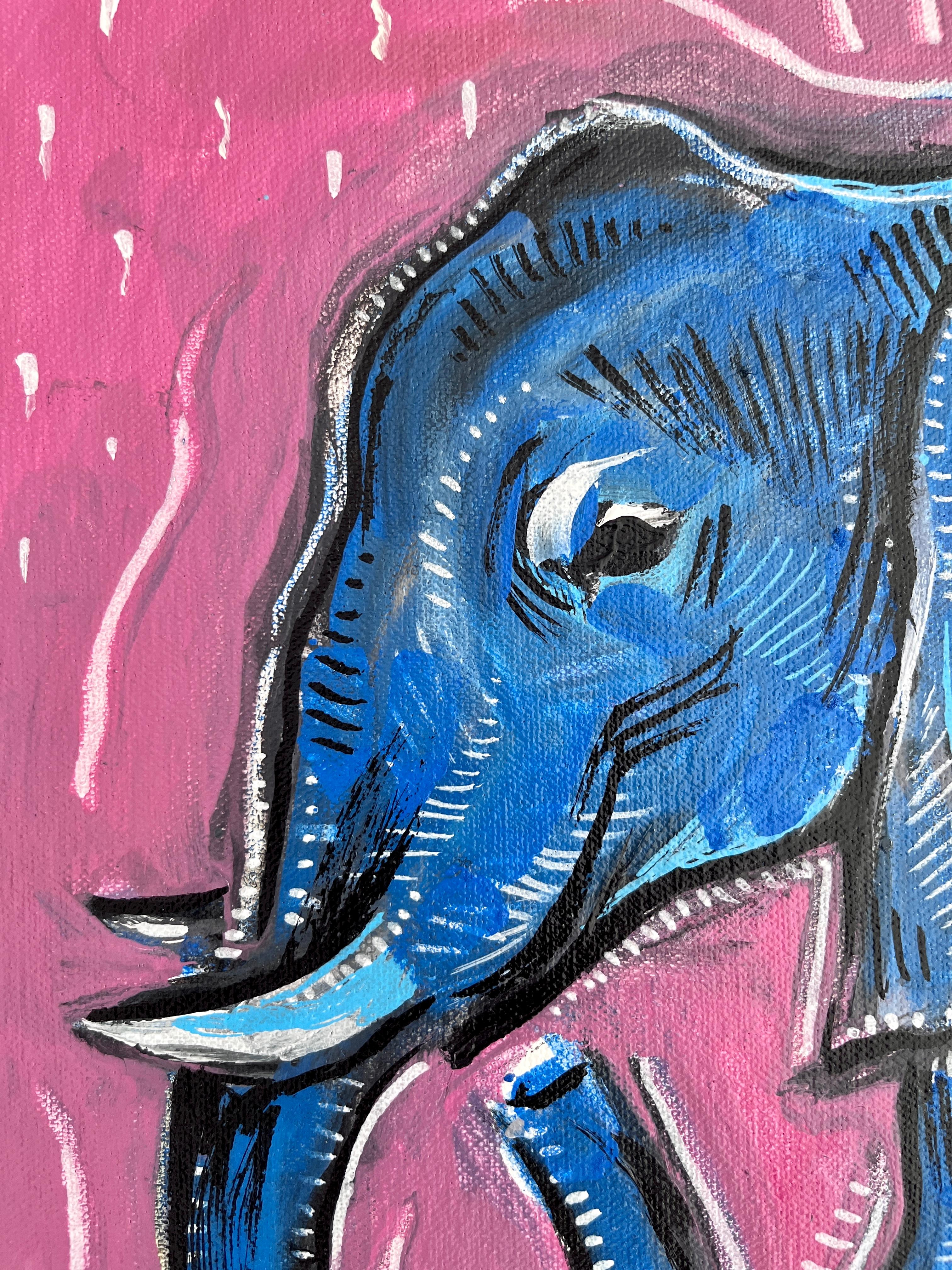 ELEFANTE BLU - Painting Neoespressionismo di Daria Kusto