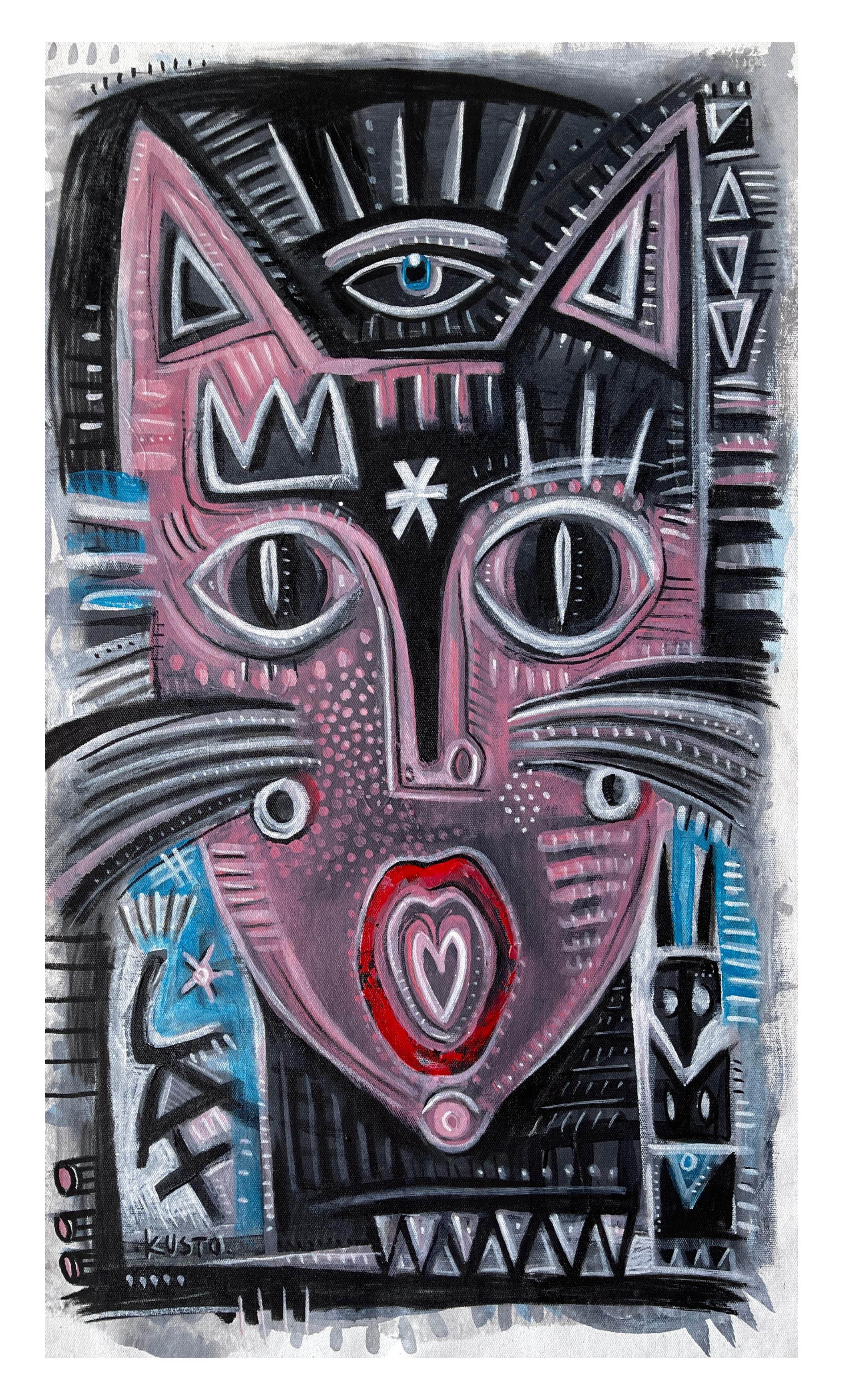 Daria Kusto Abstract Painting - CAT'S SONG