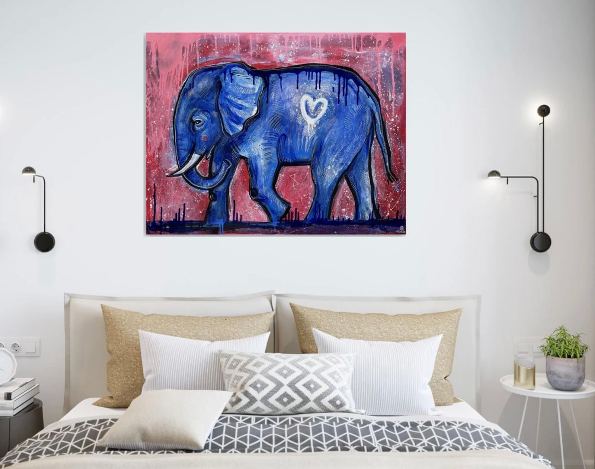 ÉLÉPHANT COSMIQUE - Painting de Daria Kusto