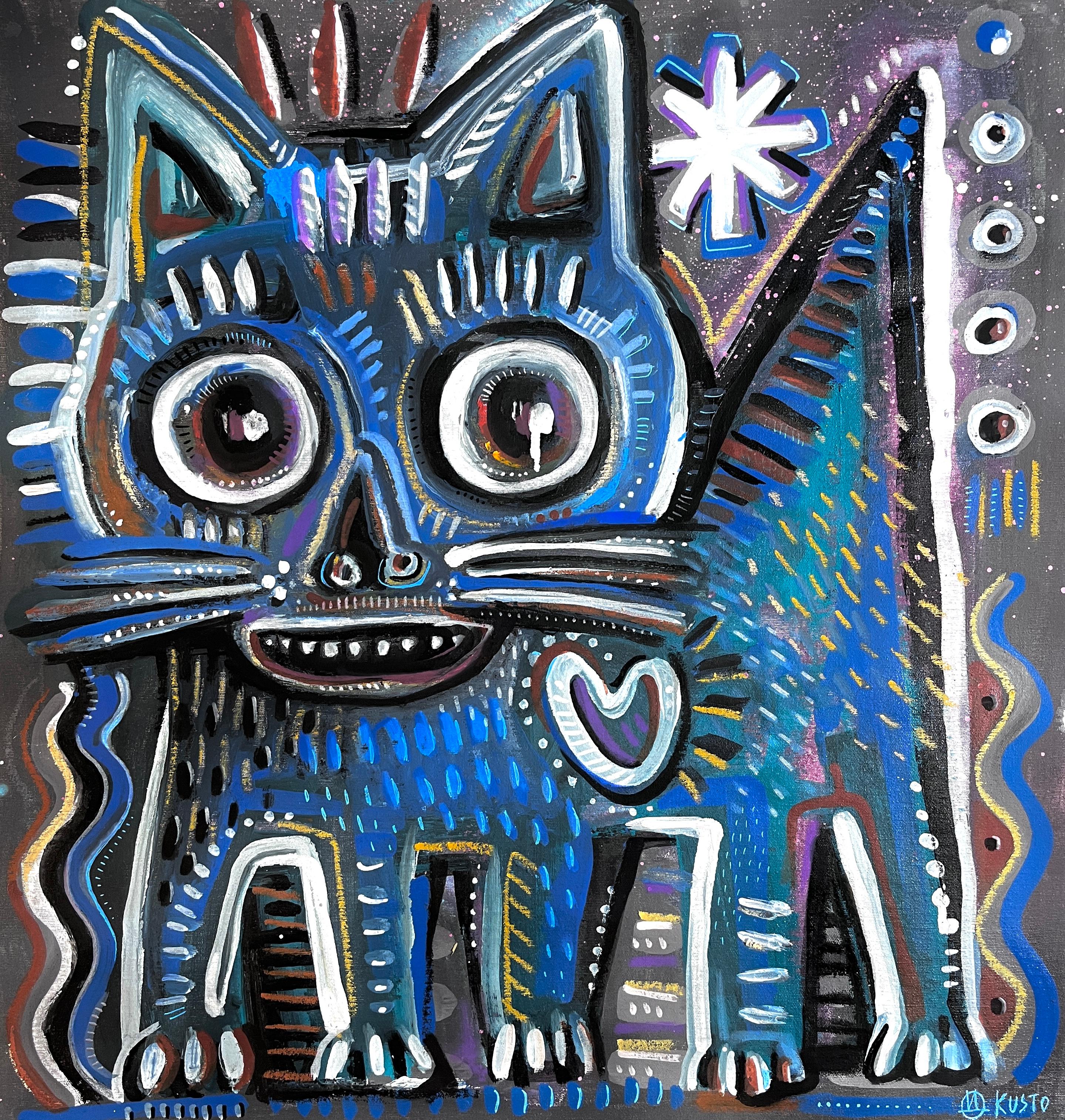 Daria Kusto Animal Painting - CRAZY CAT