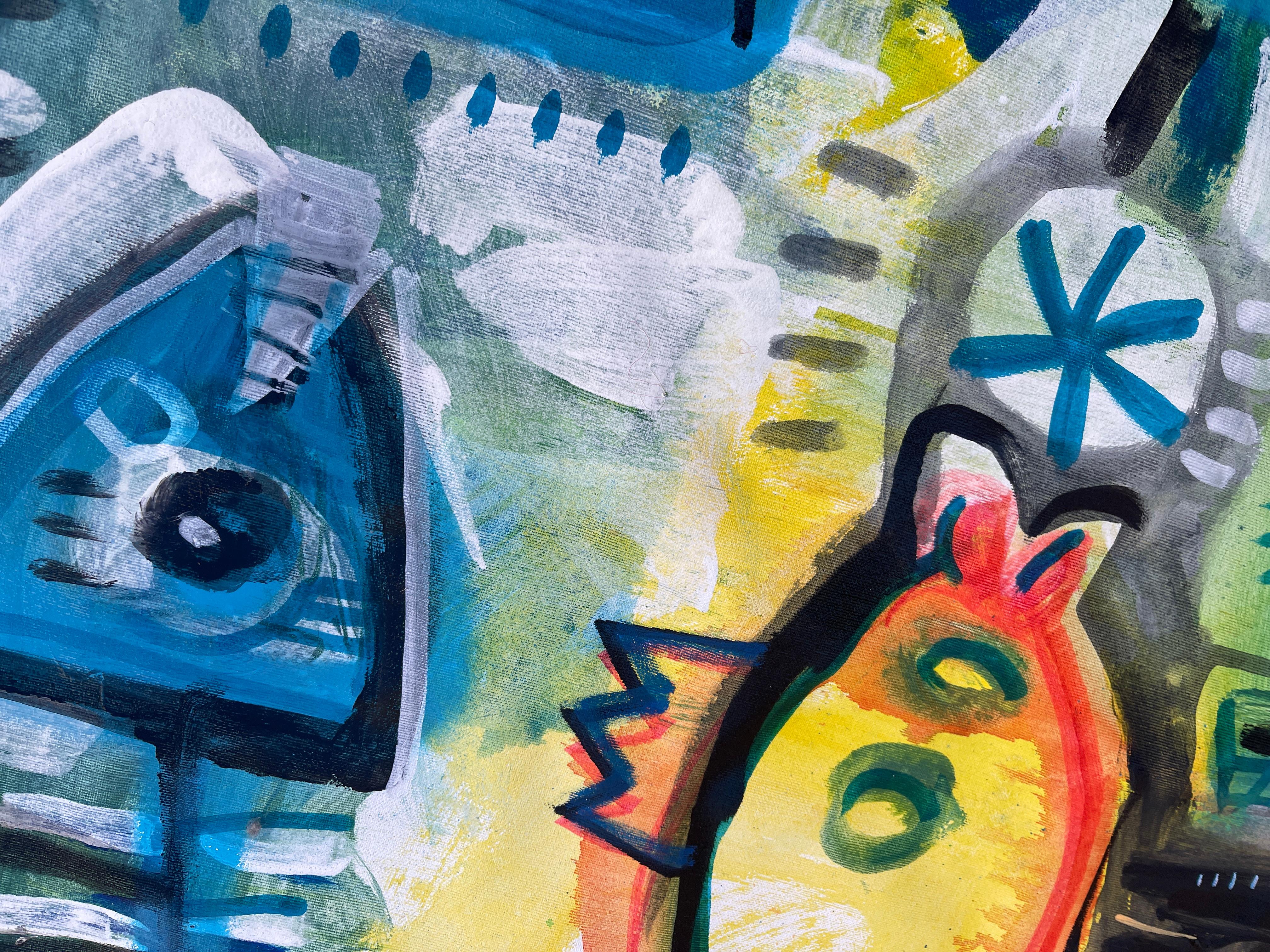 Opere originali di Daria Kusto.
Acrilico, pennarelli acrilici, spray  su tela
vernice acrilica
Viene spedito arrotolato in un tubo,
Dalla Spagna.

