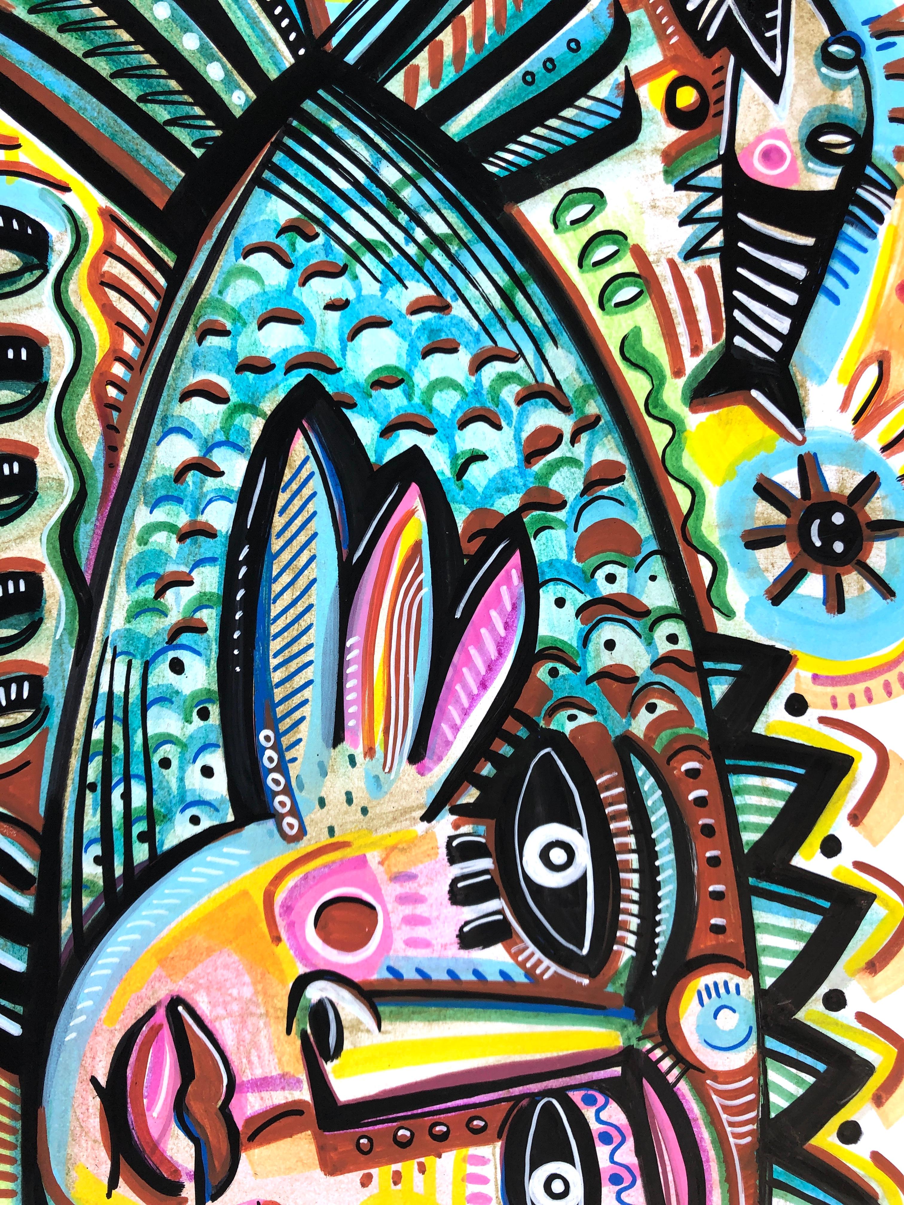 FACCE DA PESCE - Painting Neoespressionismo di Daria Kusto