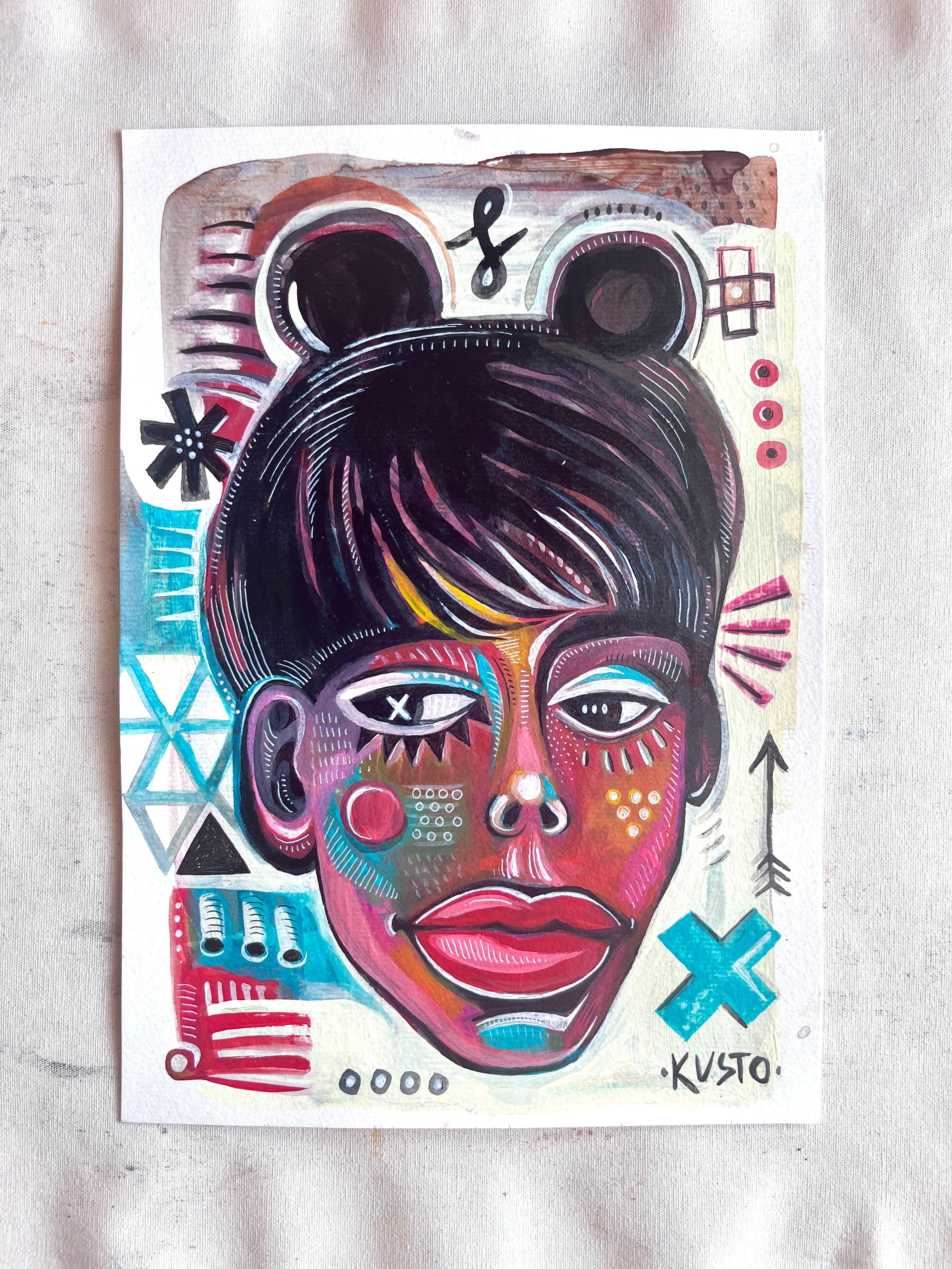 RAGAZZO FREAKY - Portrait Painting Grigio di Daria Kusto
