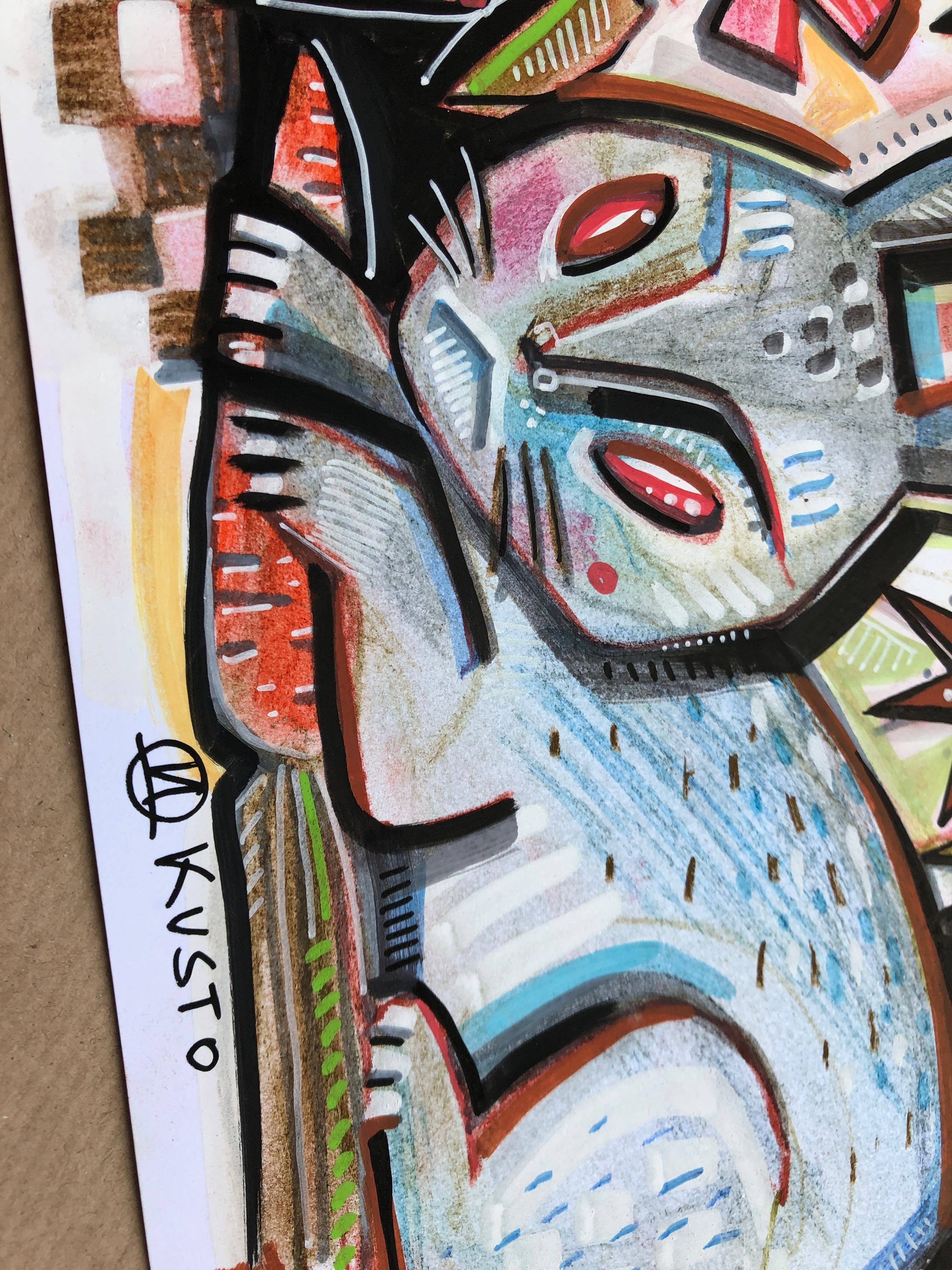 CONIGLIO GRIGIO - Painting Neoespressionismo di Daria Kusto
