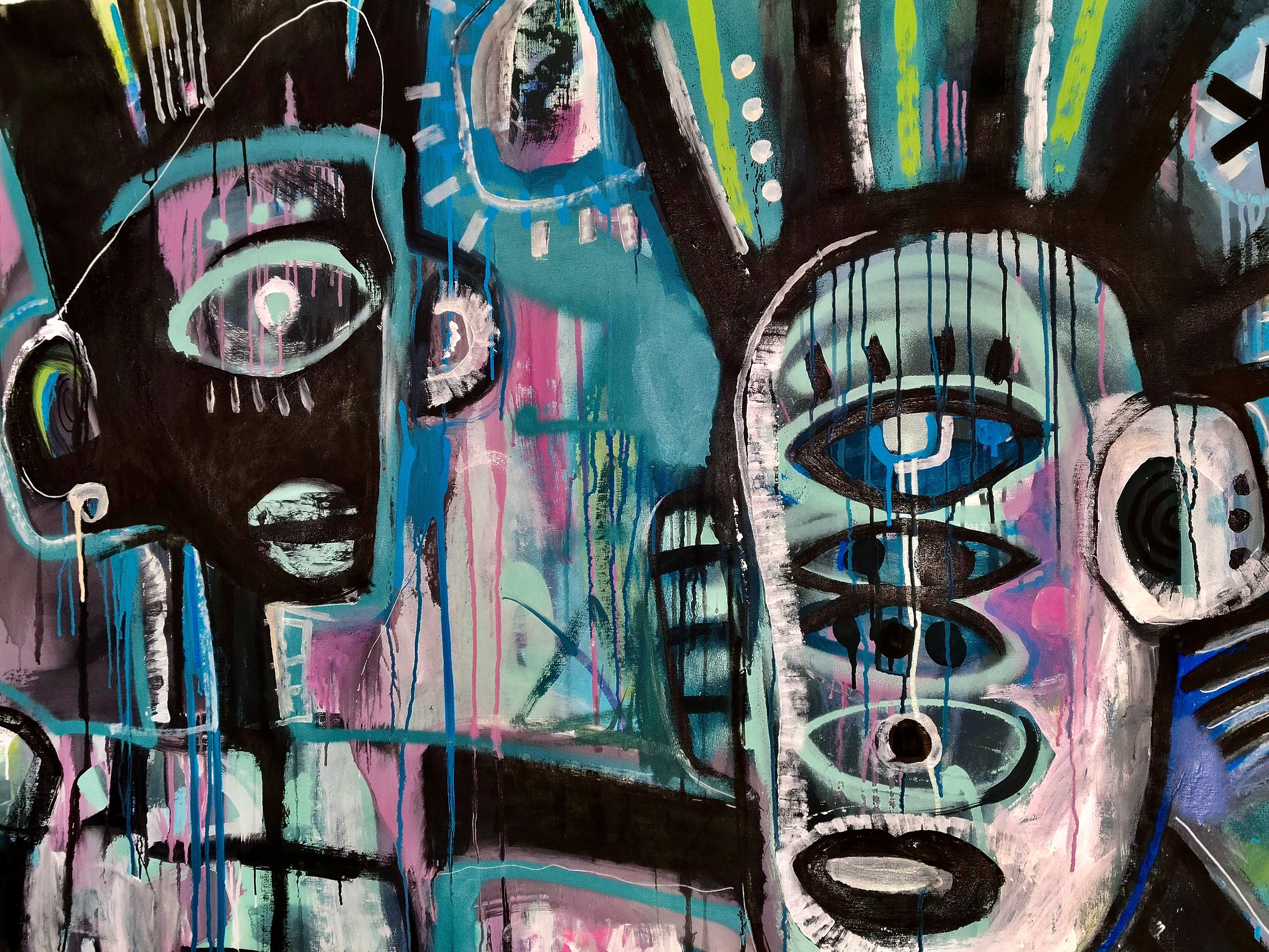 CIAO DA UN ALTRO PIANETA - Portrait Painting Grigio di Daria Kusto