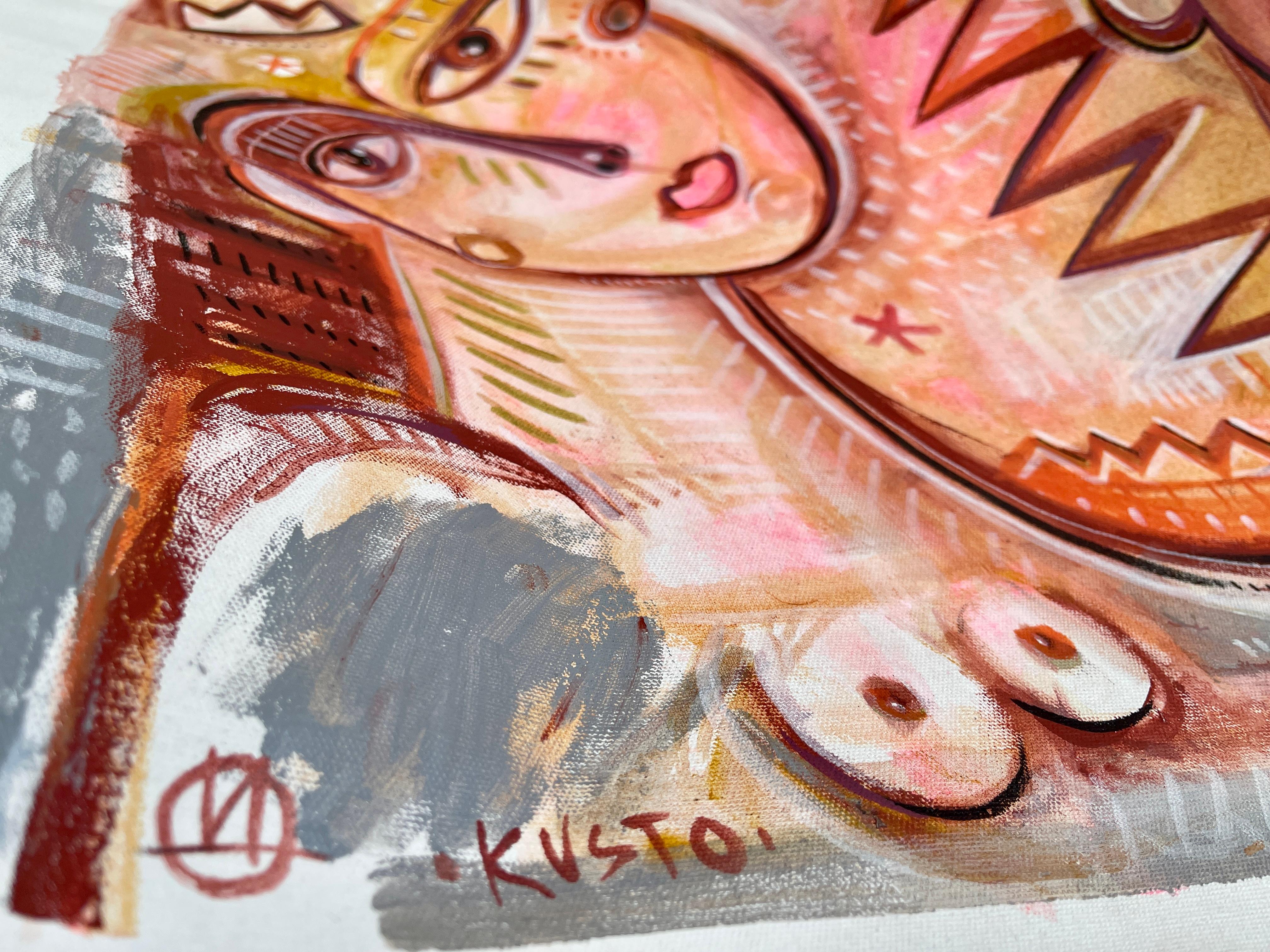 IN THE PINK LIGHT - Impressionist Painting by Daria Kusto